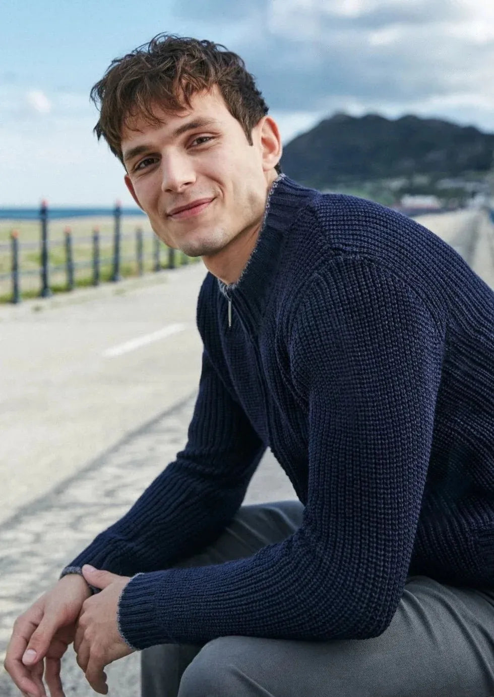 Ireland's Eye Women's Ribbed Zip-Up Cardigan Sweater - Navy Blue | Cozy Knit Pullover for Fall & Winter | Perfect for Casual Outfits, Office Wear & Layering