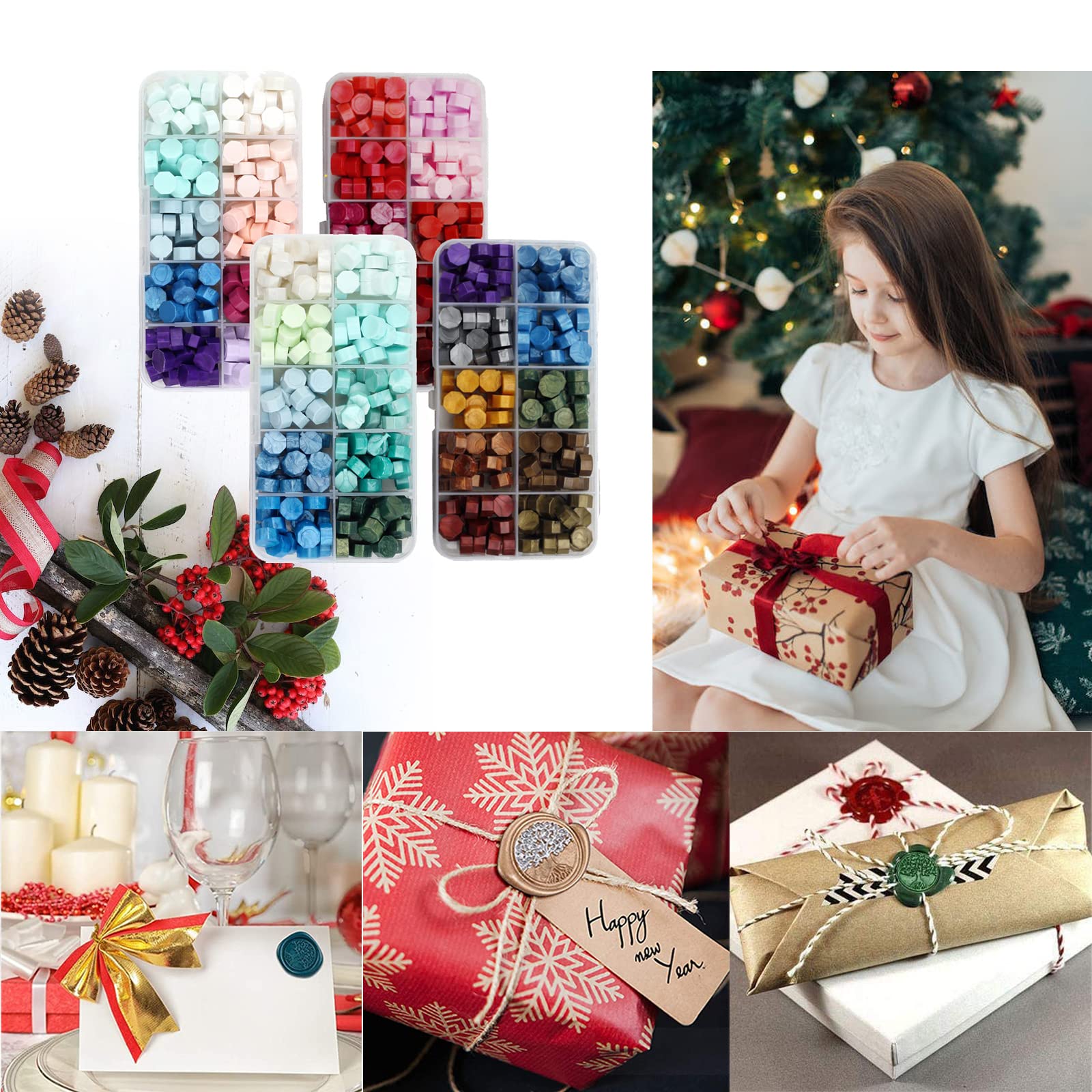800-Piece Wax Beads for Sealing Stamps - 4 Boxes Wax Melts for Wine Bottles, Letters, Wedding Invitations & Envelopes - Perfect for DIY Crafts, Gifts & Home Decoration (Ideal for Weddings, Parties & Special Occasions)