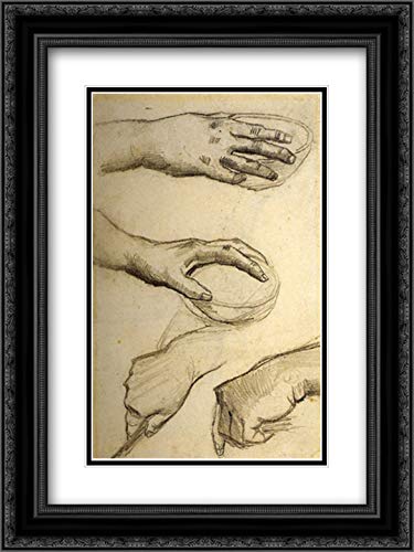 Vincent van Gogh Museum Art Print - 18x24 Double Matted Black Ornate Frame - Perfect for Living Room, Bedroom & Office Wall Decor