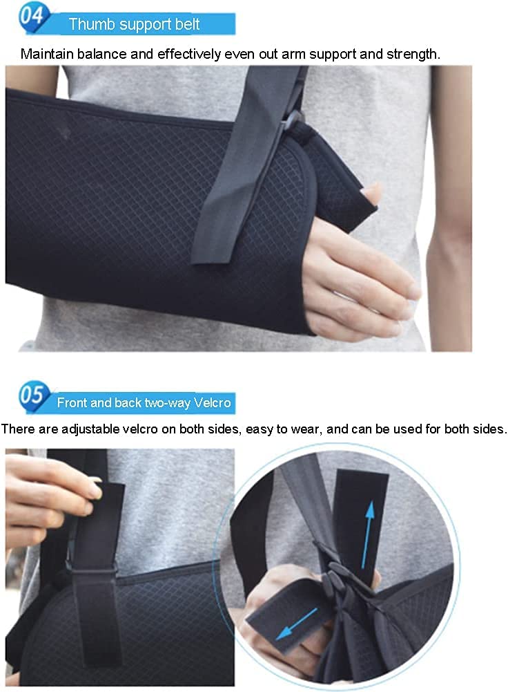 Adjustable Arm Sling & Shoulder Immobilizer Brace - Support for Broken Arm, Fractures, Rotator Cuff Tear, Dislocation, Sprains & Strains - Comfortable Elbow & Wrist Support (Medium) - Ideal for Sports Injuries, Post-Surgery Recovery & Daily Pain Relief