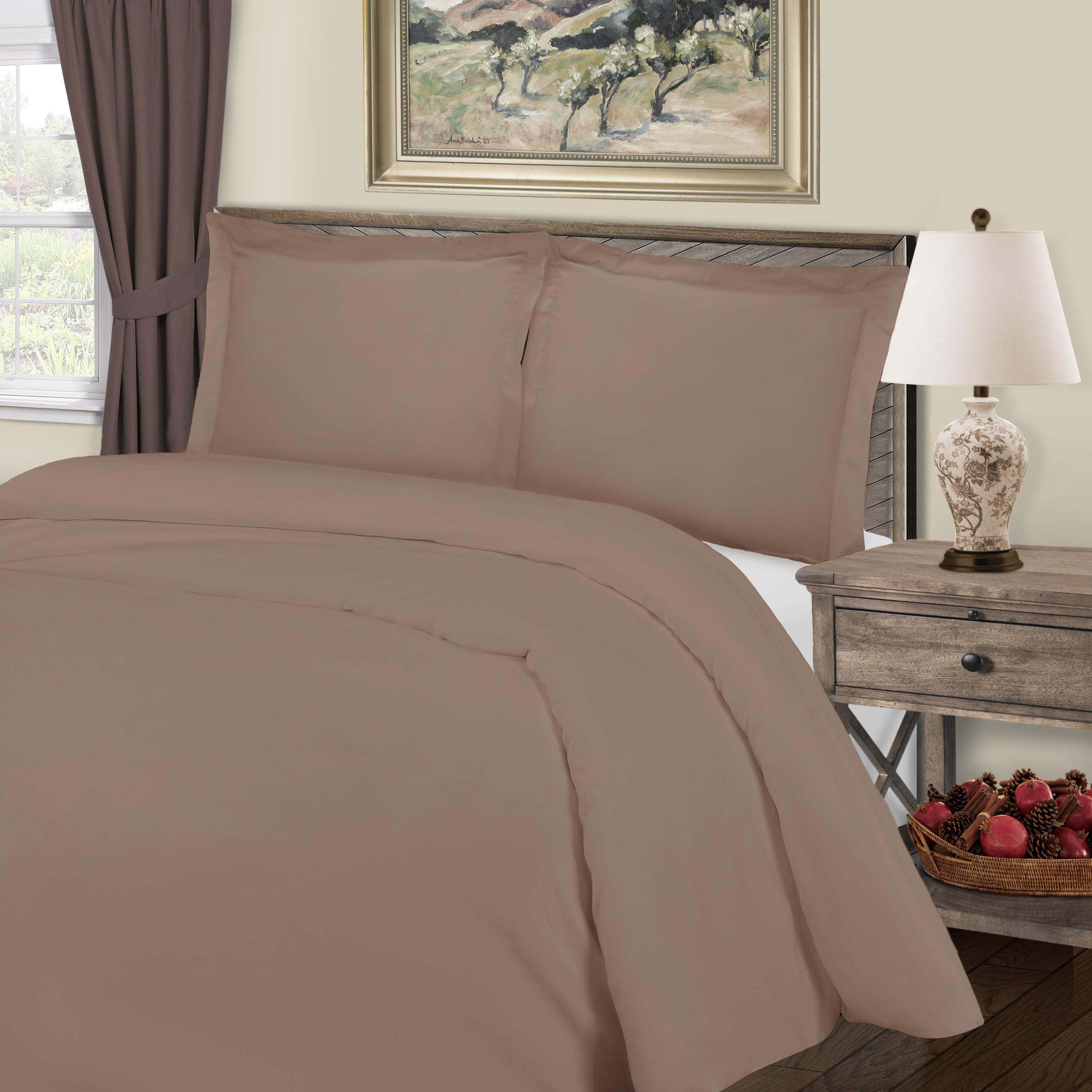 Luxury 800 Thread Count Cotton Blend 3-Piece Duvet Cover Set - Soft & Breathable Bedding for Master Bedroom, Guest Room, or Dorm