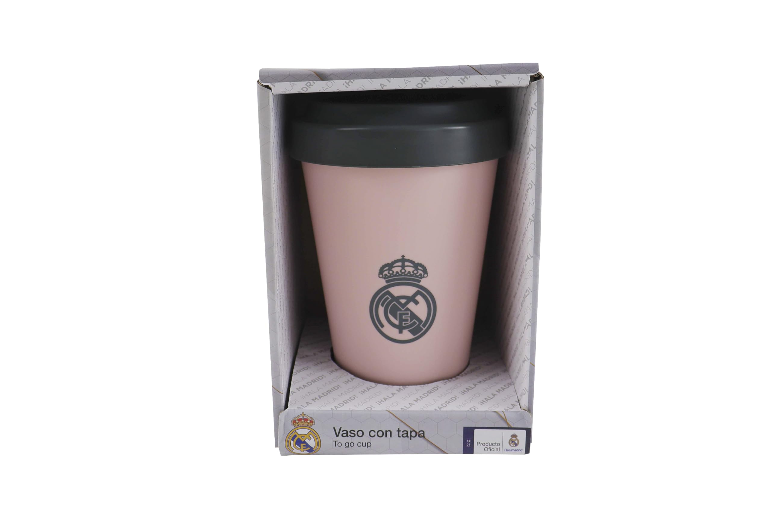 Official Real Madrid Travel Mug with Lid - Insulated Pink Tumbler for Hot & Cold Drinks - Perfect for Coffee, Tea, or Smoothies On-The-Go