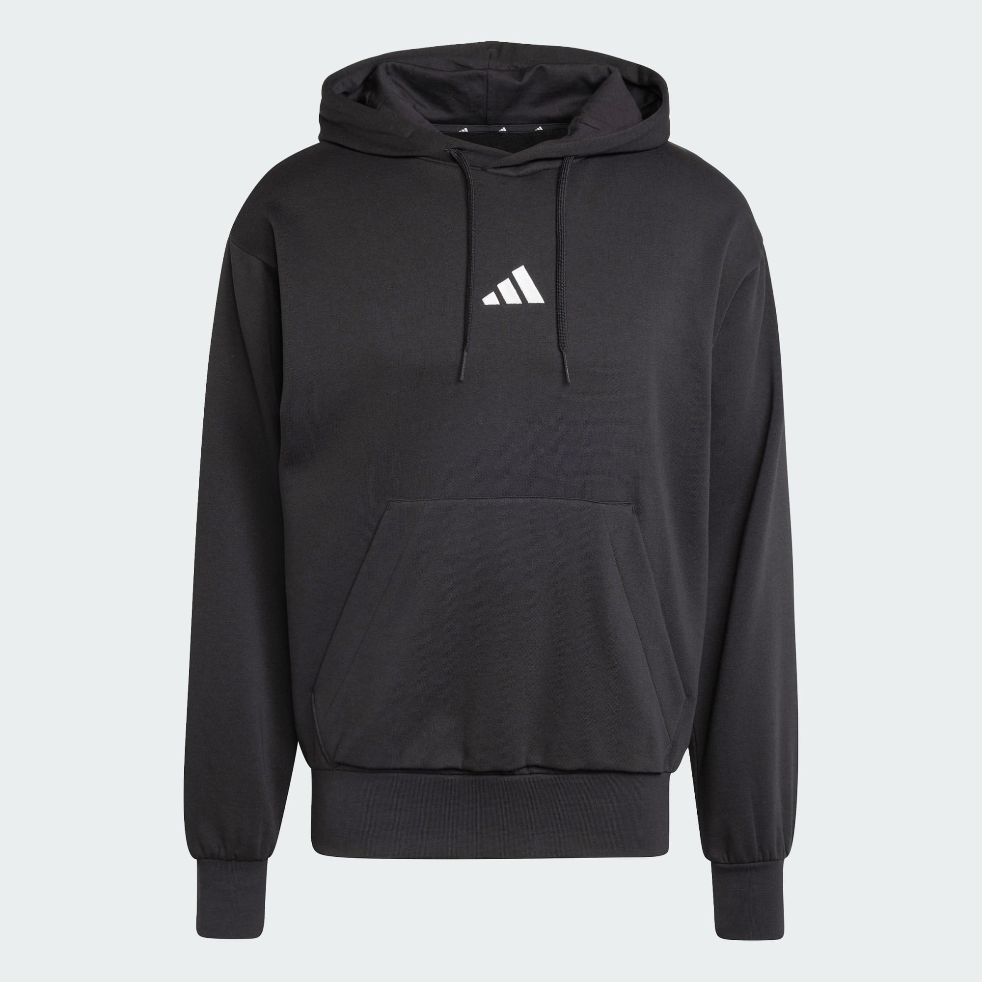 Adidas Men's Feelcozy Fleece Black Hoodie - Warm & Comfortable Pullover for Casual Wear, Gym, and Outdoor Activities