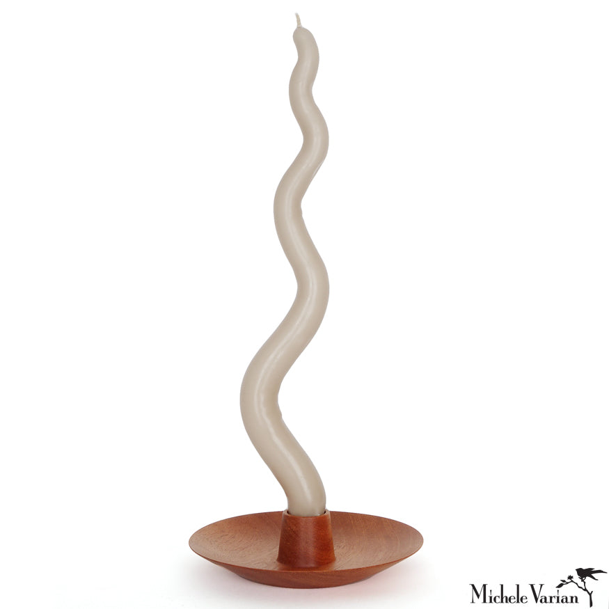Handcrafted Granadillo Wood Taper Candle Holder - Elegant Home Decor for Dining Table, Wedding Centerpiece & Romantic Ambiance
