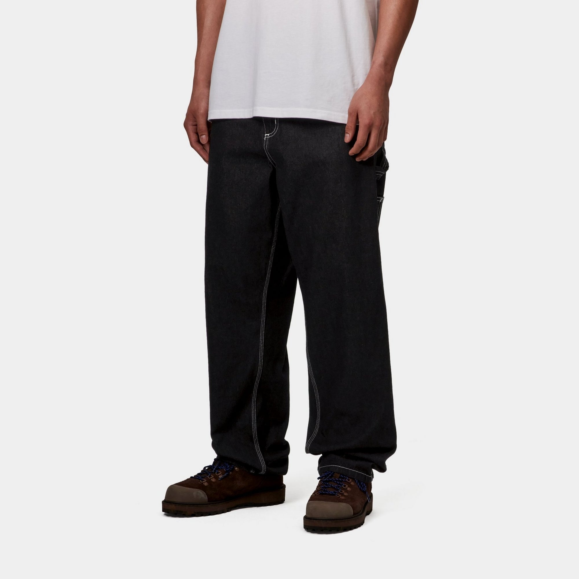 Single Knee Heart Label Pant - Norco Denim Jeans in Black (Rinsed Wash) | Trendy Streetwear for Casual Outfits & Urban Fashion