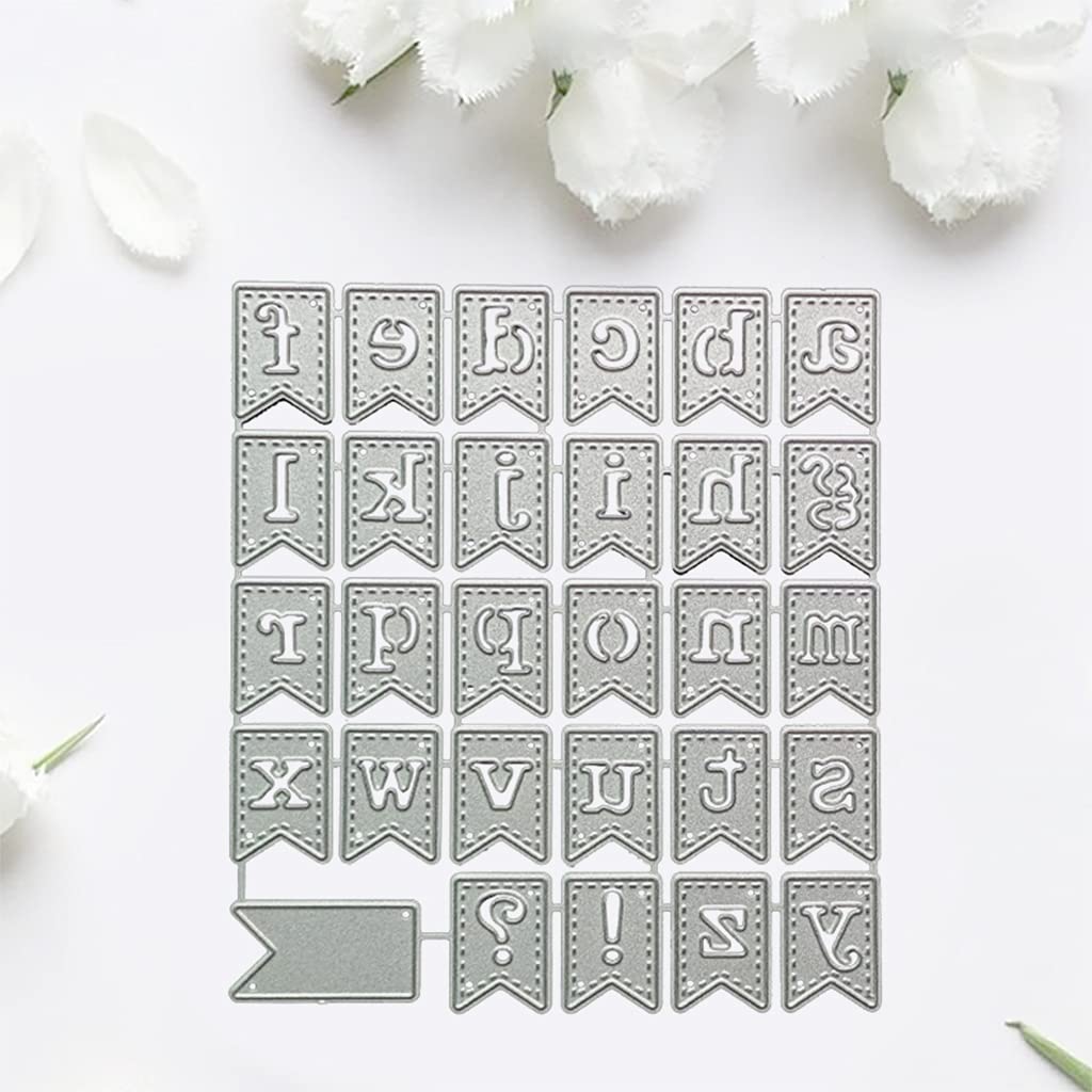 Alphabet Banner Pull Flag Template - Carbon Steel Cutting Dies for DIY Scrapbooking, Photo Albums, Embossing Paper Cards - Decorative Edges & Crafts Accessories - Perfect for Card Making, Invitations, and Home Decor Projects