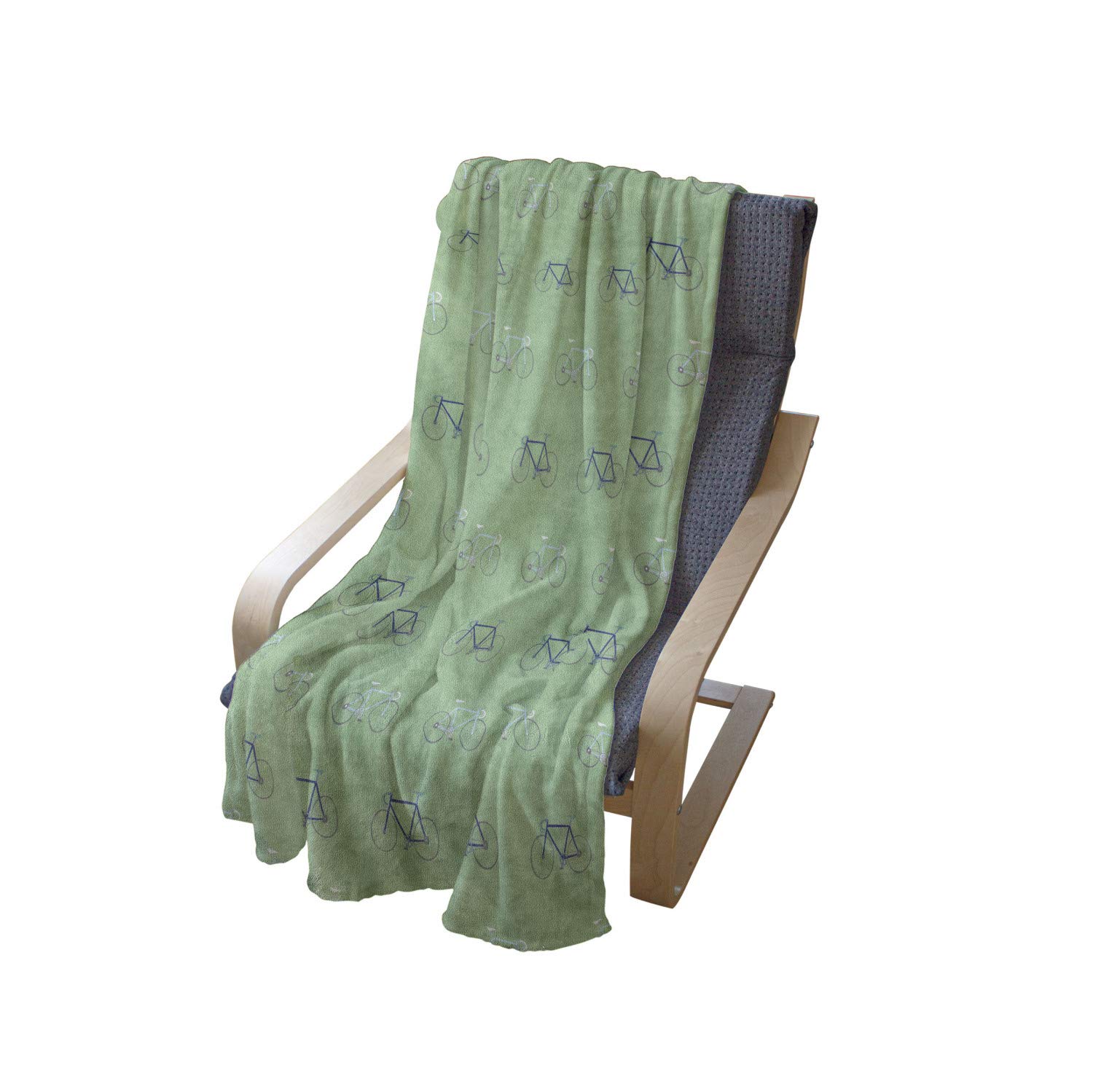 Ambesonne Bicycle Themed Throw Blanket - Soft Flannel Fleece Blanket with Rhythmic Bike Motifs on Pastel Backdrop, 50