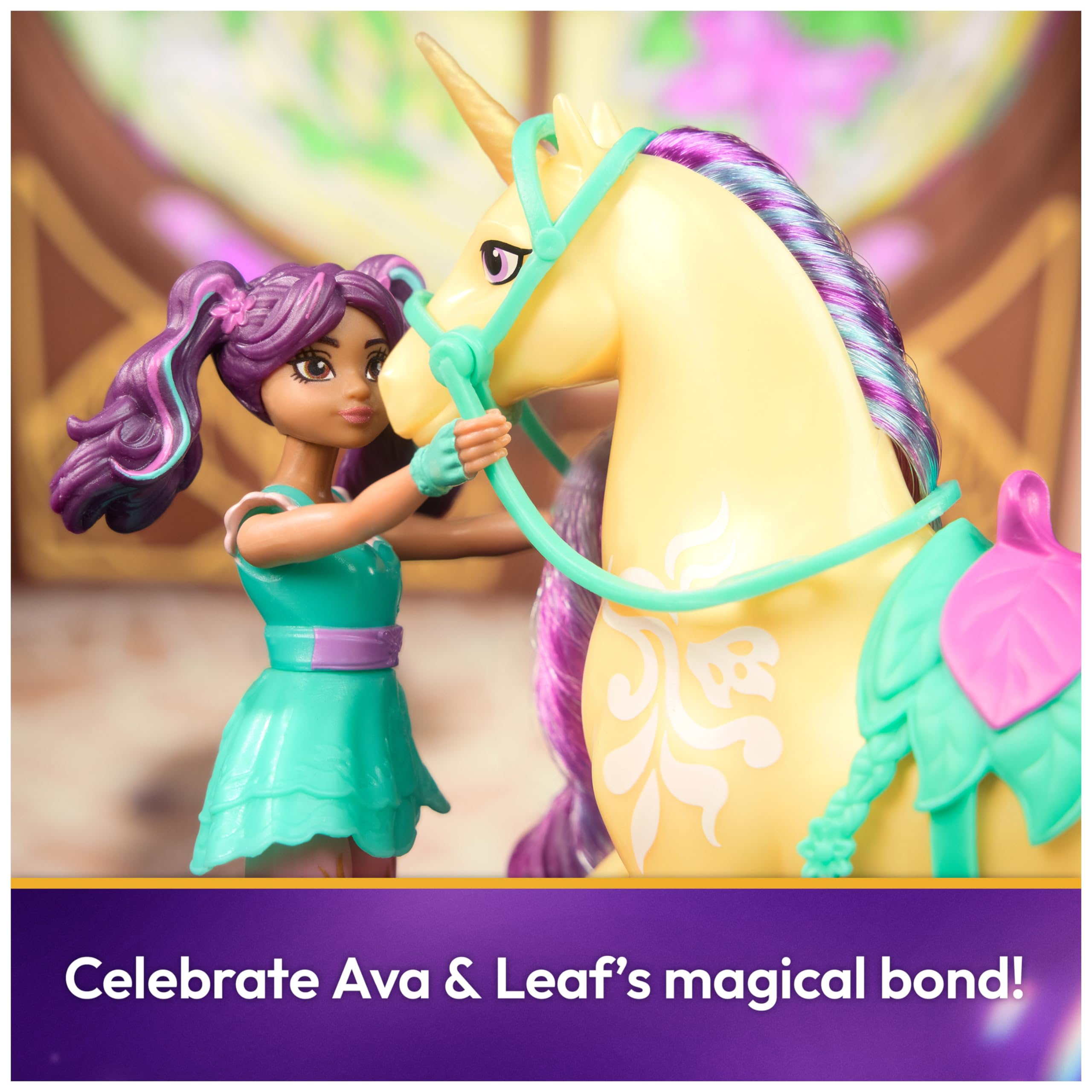 Unicorn Academy Ava & Leaf Doll Set with 2 Accessories & Hair Styling Tool - Magical Unicorn Toys for Girls Ages 4+ | Perfect for Imaginative Play, Birthday Gifts & Pretend Tea Parties