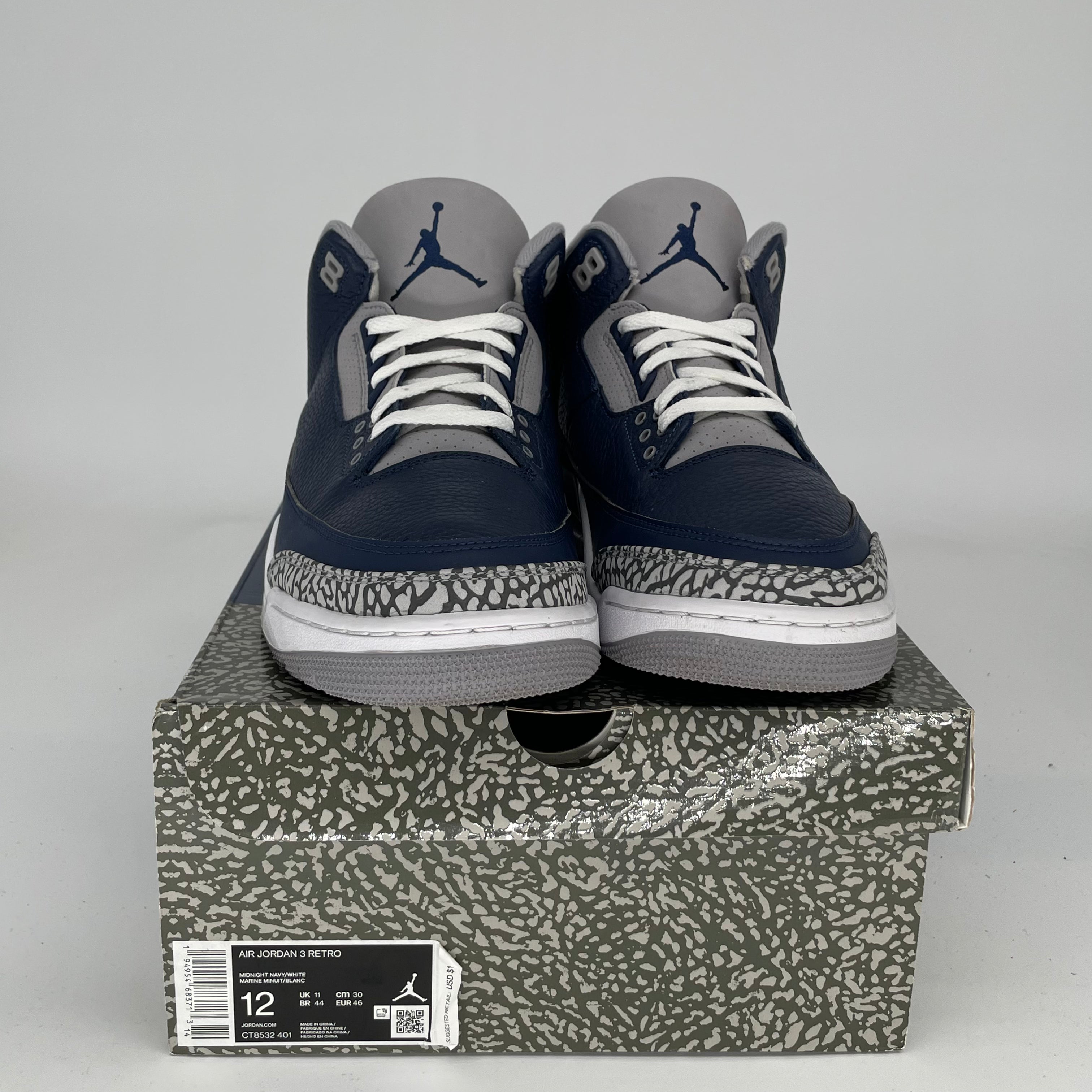 AIR JORDAN 3 GEORGETOWN Basketball Shoes Men's Size 12 - Retro Style Sneakers CT8532-401 for Streetwear & Casual Outfits