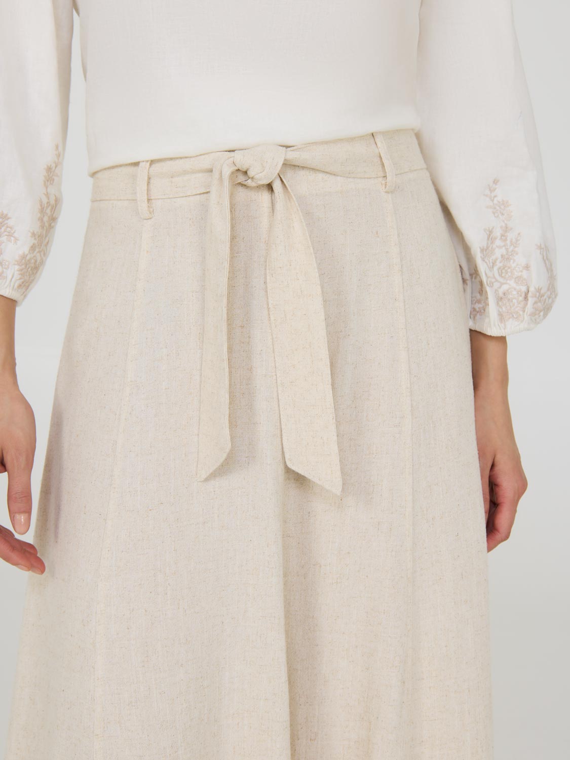 Stylish Linen Flared Midi Skirt for Women - Breathable Summer Skirt with Comfortable Fit - Perfect for Beach, Vacation & Casual Outings
