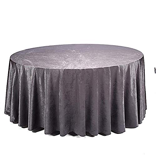 BalsaCircle 120-Inch Round Charcoal Grey Velvet Tablecloth - Premium Wedding Reception, Party, Home Decor & Catering Supplies (Elegant Dining, Holiday Gatherings, Special Events)