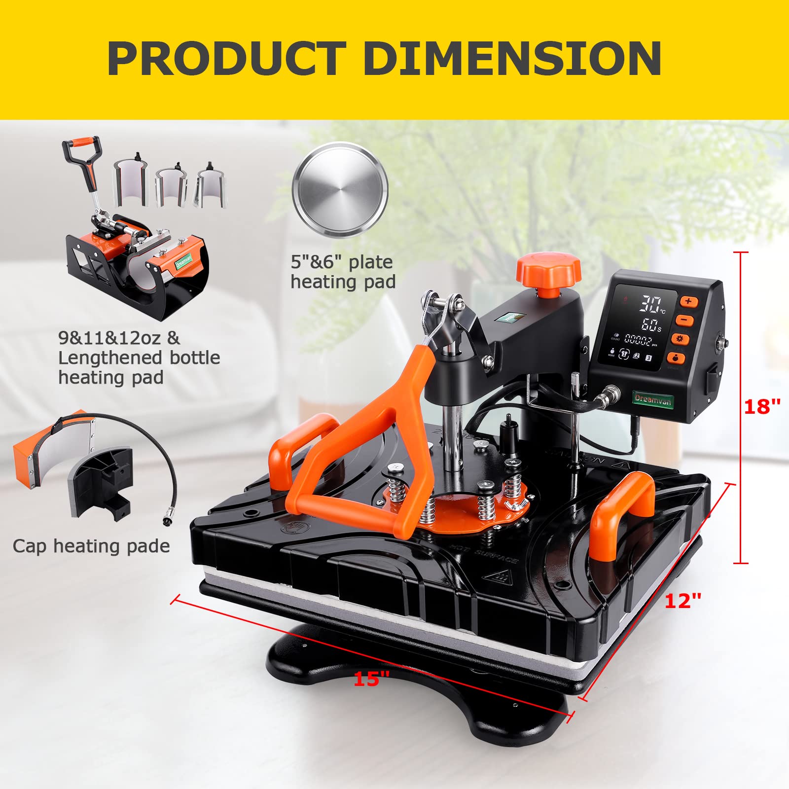 **DREAMVAN 8-in-1 Heat Press Machine, 12