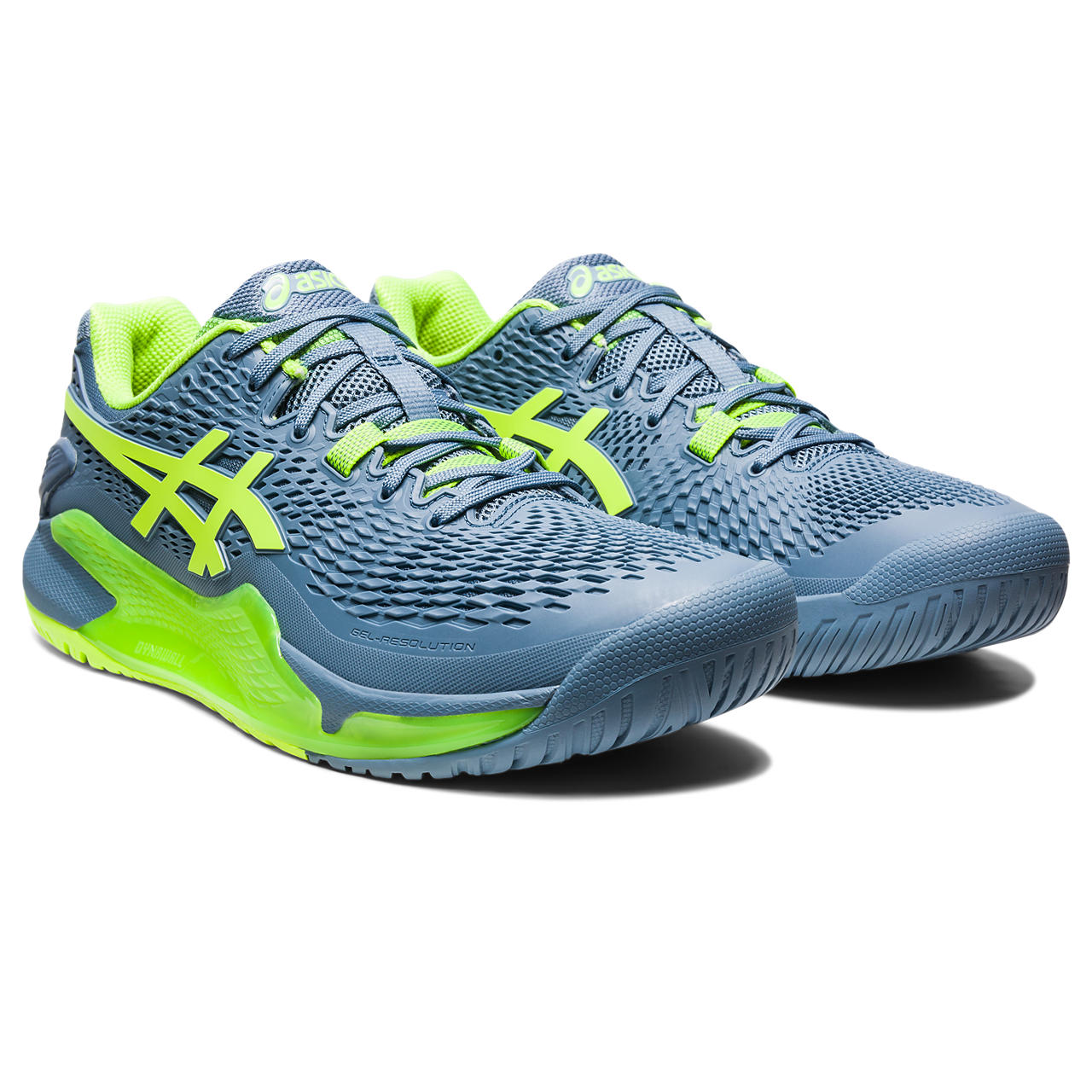 ASICS Gel Resolution 9 Men's Tennis Shoes - Lightweight Performance Court Shoes for Men with Shock Absorption (Blue/Green) | Ideal for Competitive Tennis Matches & Training Sessions