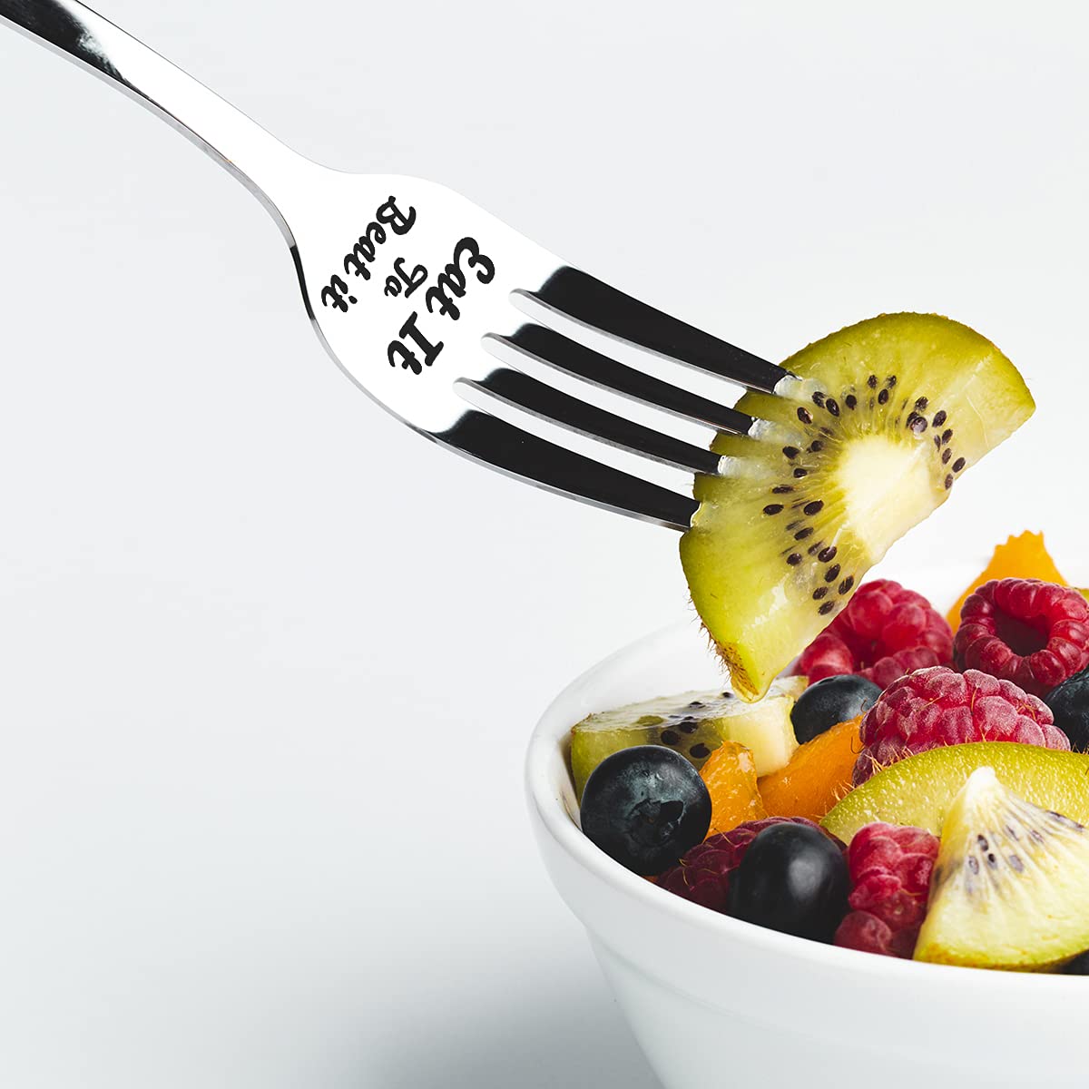 Funny 'Eat It to Beat It' Engraved Stainless Steel Fork - Motivational Recovery Gift for Women, Men & Teens - Perfect Get Well Present for Eating Disorders & Mental Health Support - Great for Daily Meals, Hospital Visits & Encouragement Gifts