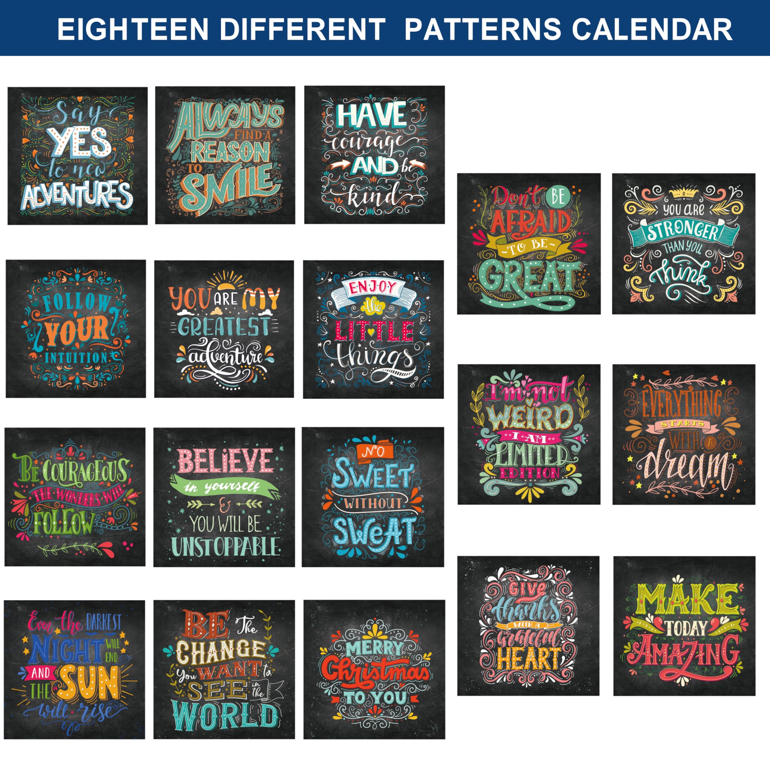 2025-2026 Wall Calendar with Motivational Quotes | 18-Month Large Format (12