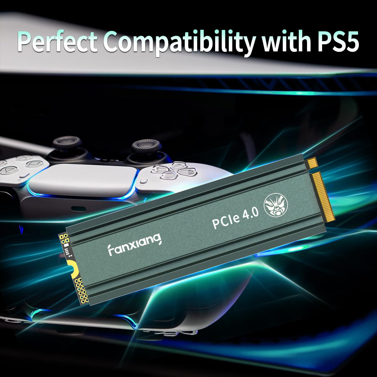 S660 PCIe 4.0 4TB NVMe M.2 SSD with Heatsink for PS5 - 5000MB/s Read Speed - Compatible with PlayStation 5 - Perfect for Gaming, Video Editing & High-Performance Computing