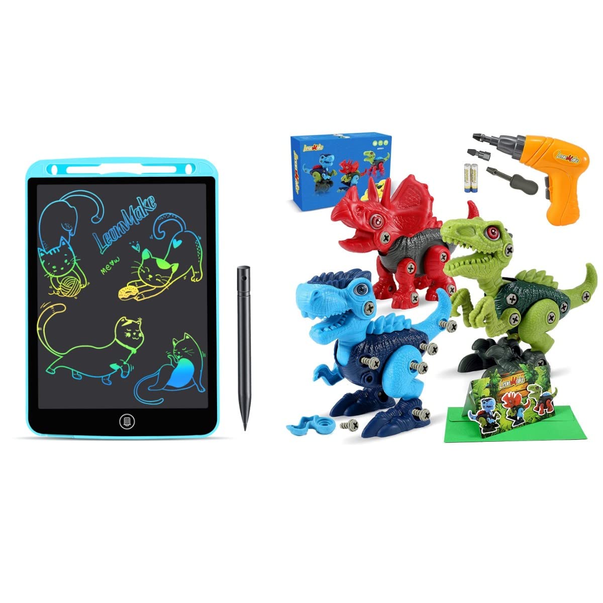 Blue Take Apart Dinosaur Toys for Kids - Interactive STEM Learning Toys with LCD Writing Tablet | Perfect for Birthday Gifts, Classroom Activities & Creative Play