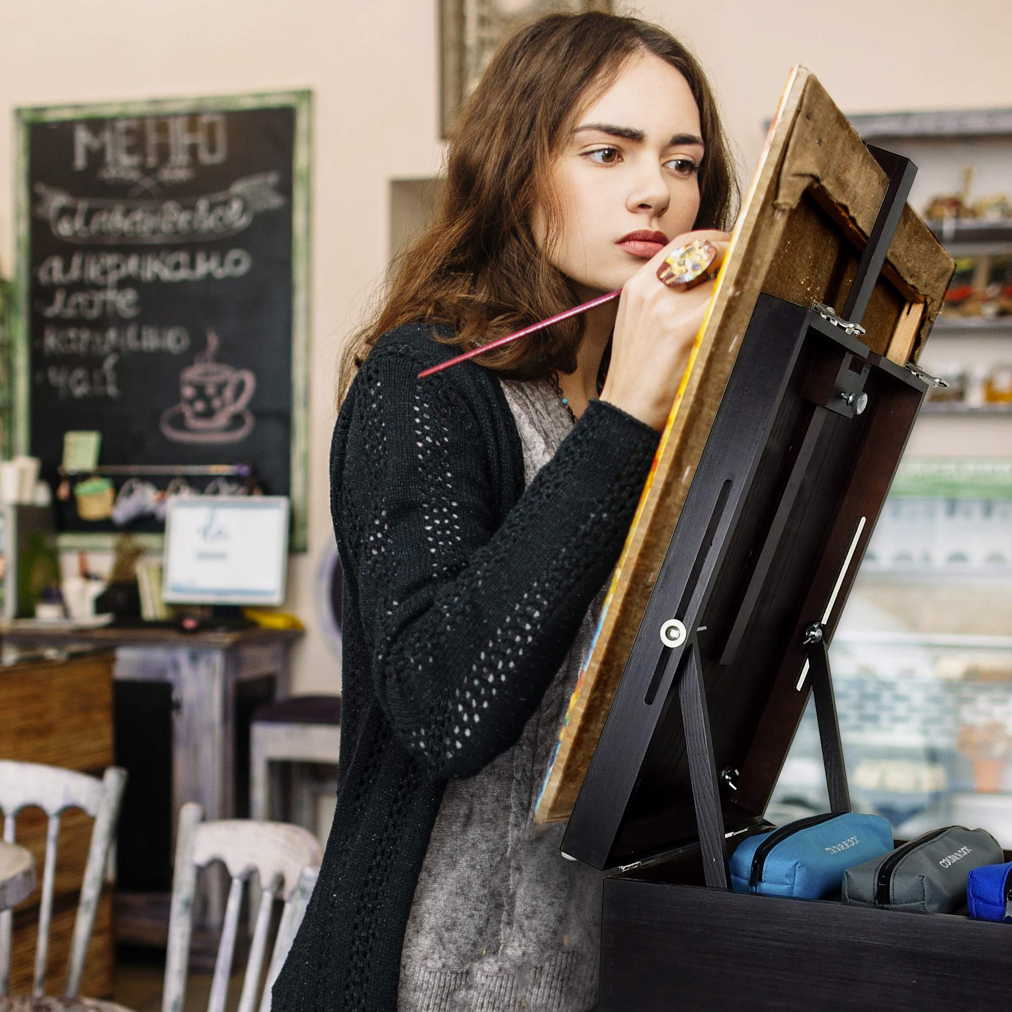 Professional Wooden Easel Art Set - 152-Piece Painting & Drawing Kit with Acrylics, Watercolors, Sketch Pad & Pencils for Adult Artists - Perfect for Studio, Classroom & Home Art Projects
