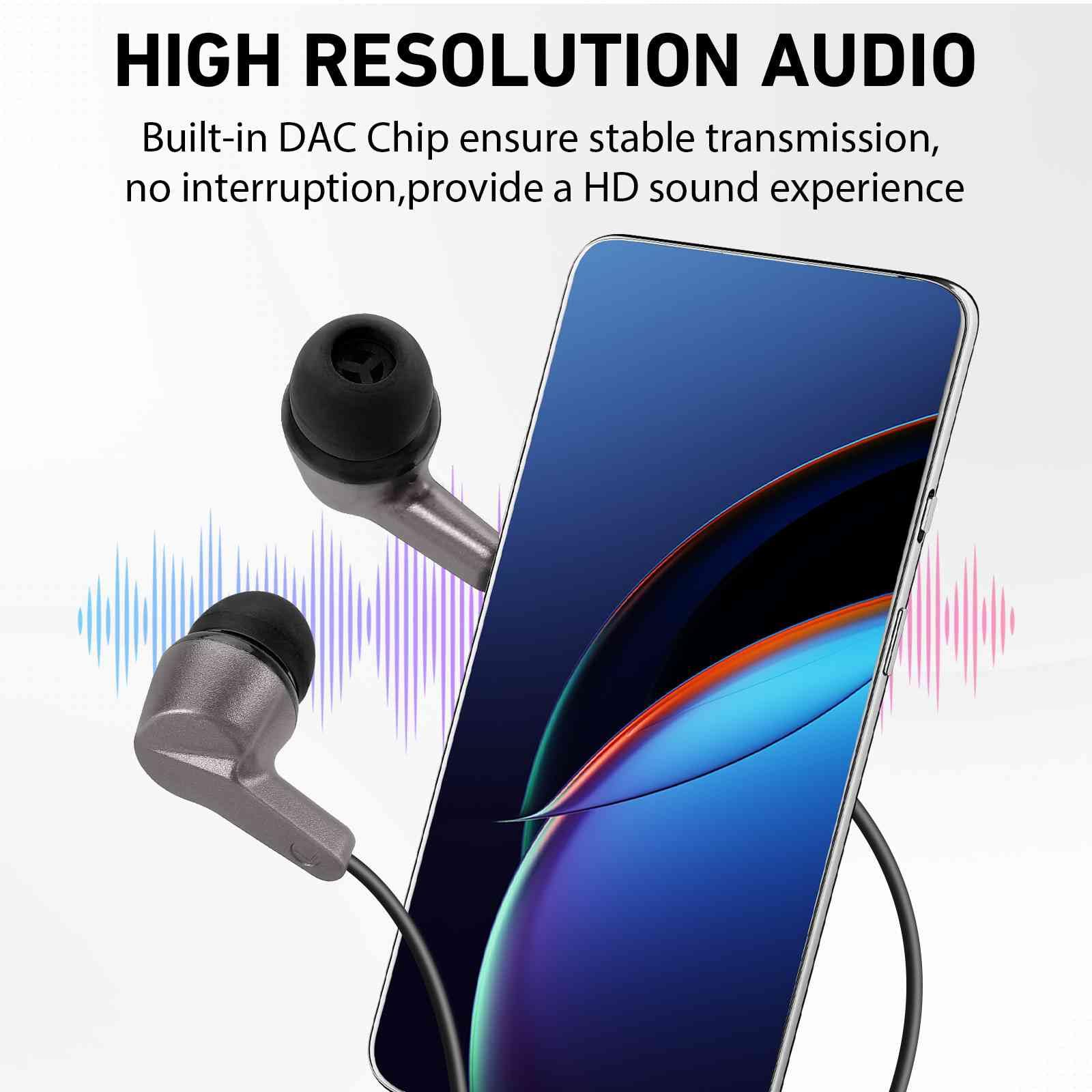UrbanX R2 Wired in-Ear Headphones with Microphone - Compatible with vivo Z1 Lite & Smartphones | Tangle-Free Cable, Noise Isolating Design, Deep Bass Sound | Includes 3 Pairs Silicone Ear Tips for Comfort | Perfect for Commuting, Gaming & Work Calls