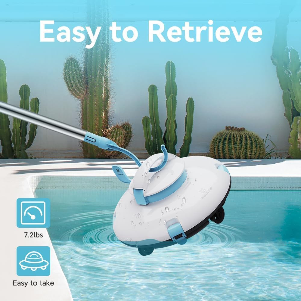**Automatic Cordless Robotic Pool Cleaner for Above Ground Pools – 52 Ft/Min High-Speed, Dual-Motor, IPX8 Waterproof, Self-Parking – Ideal for Flat Swimming Pools (Blue) – Perfect for Easy Pool Maintenance & Crystal Clear Water**