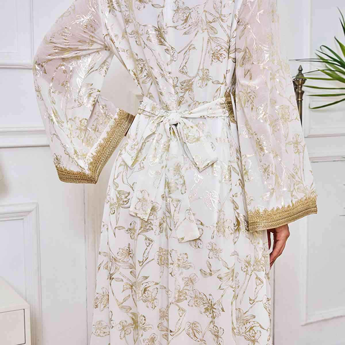 Elegant Eid Dress for Women - Arab Middle Eastern Style Bronzing Kaftan Caftan Dress for Special Occasions & Celebrations