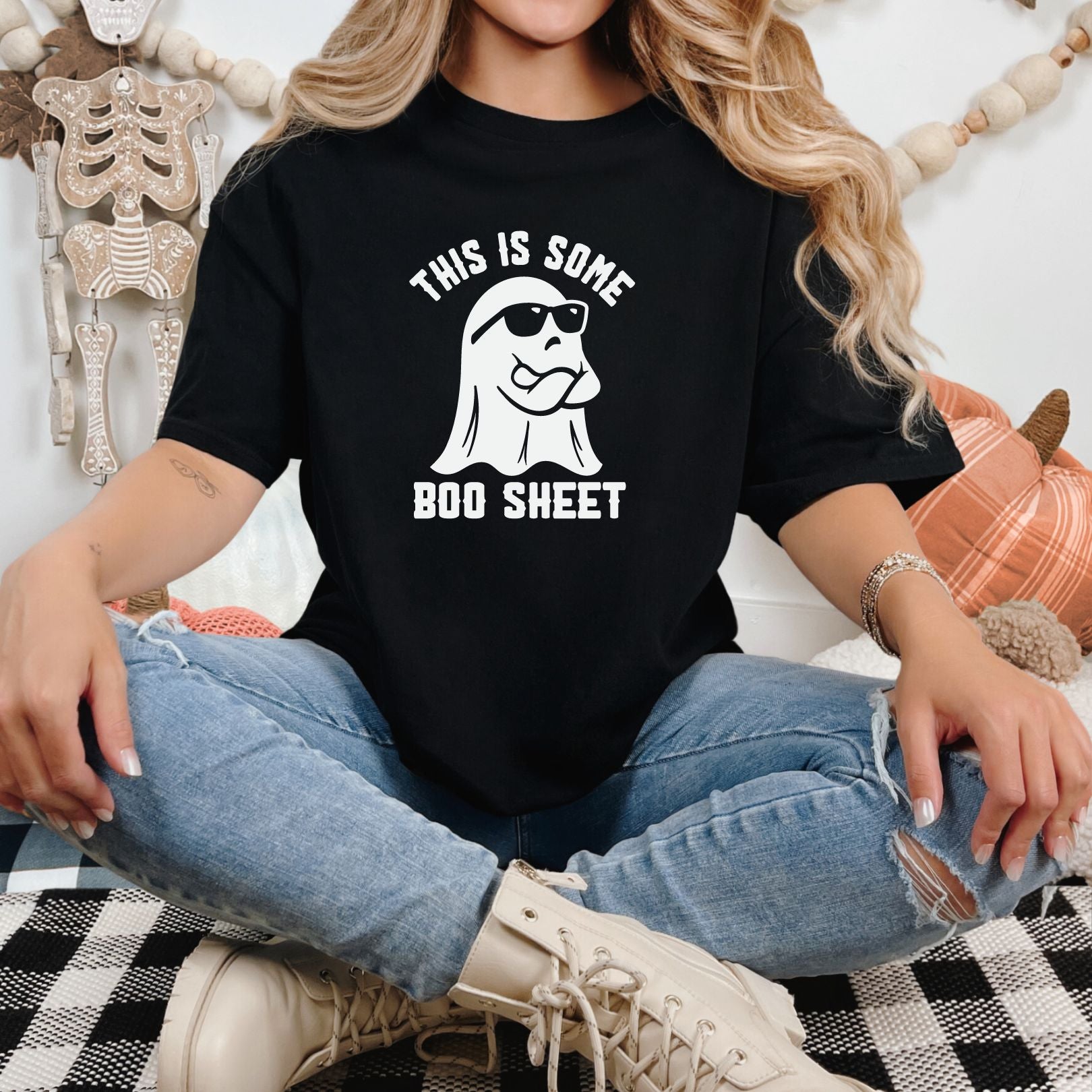 Boo Sheet Graphic Tee - Funny Halloween T-Shirt for Men & Women - Perfect for Halloween Parties, Costume Contests & Spooky Events