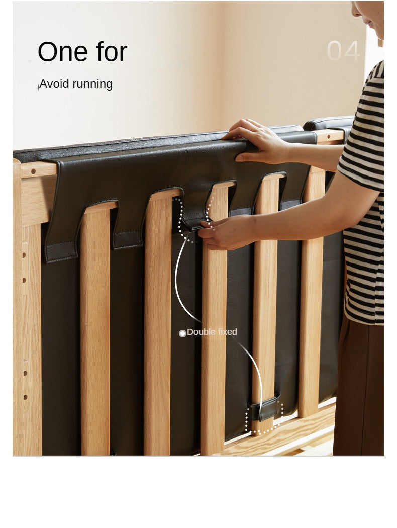 Solid Oak Wood Grille Bed - Small Soft Bed Frame for Cozy Bedrooms | Perfect for Kids Rooms, Guest Rooms & Small Spaces