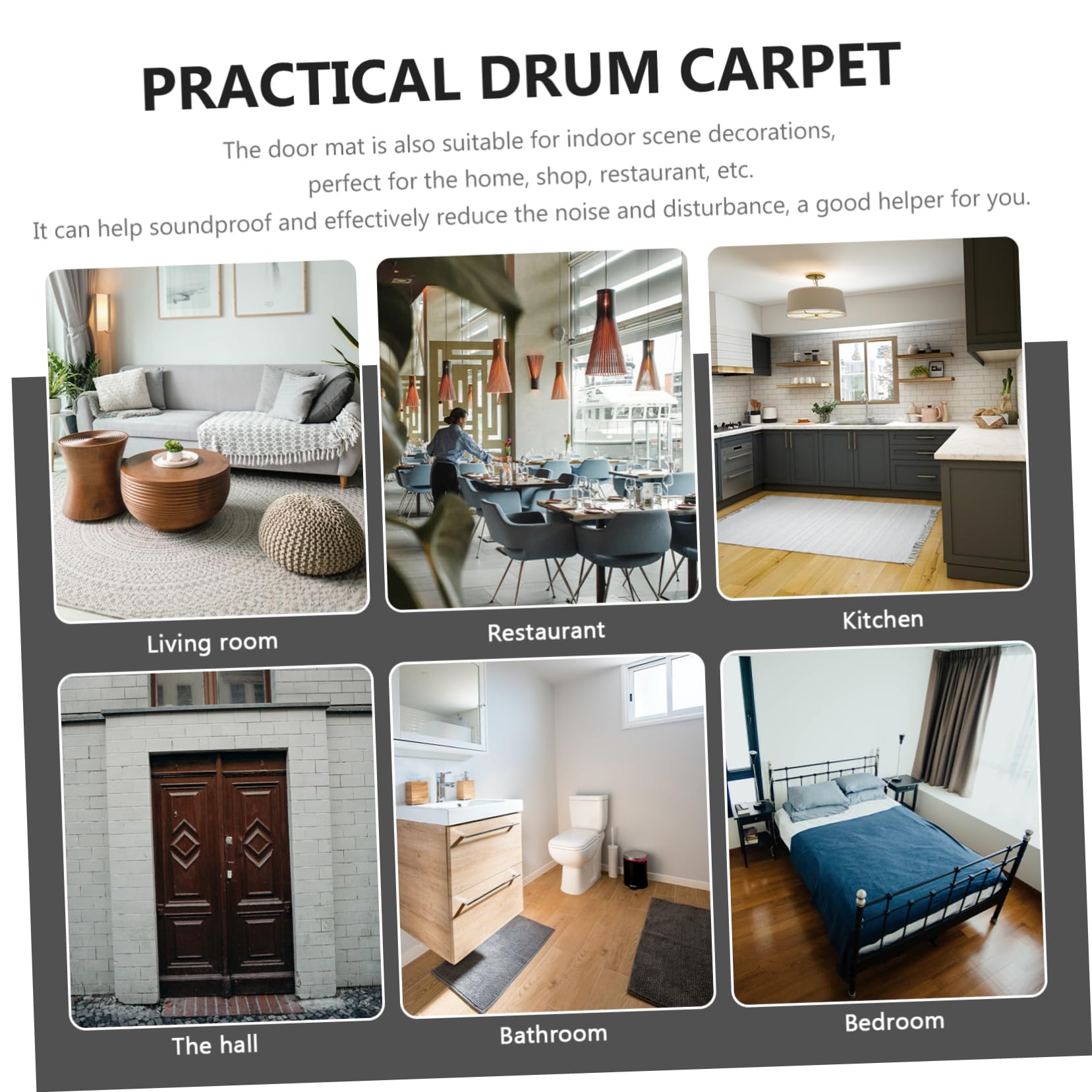 **Cabilock Non-Slip Drum Rug – Soundproof Drum Carpet for Drum Set, Anti-Slip Floor Mat for Musicians – Perfect for Home Studios, Practice Rooms & Live Performances**