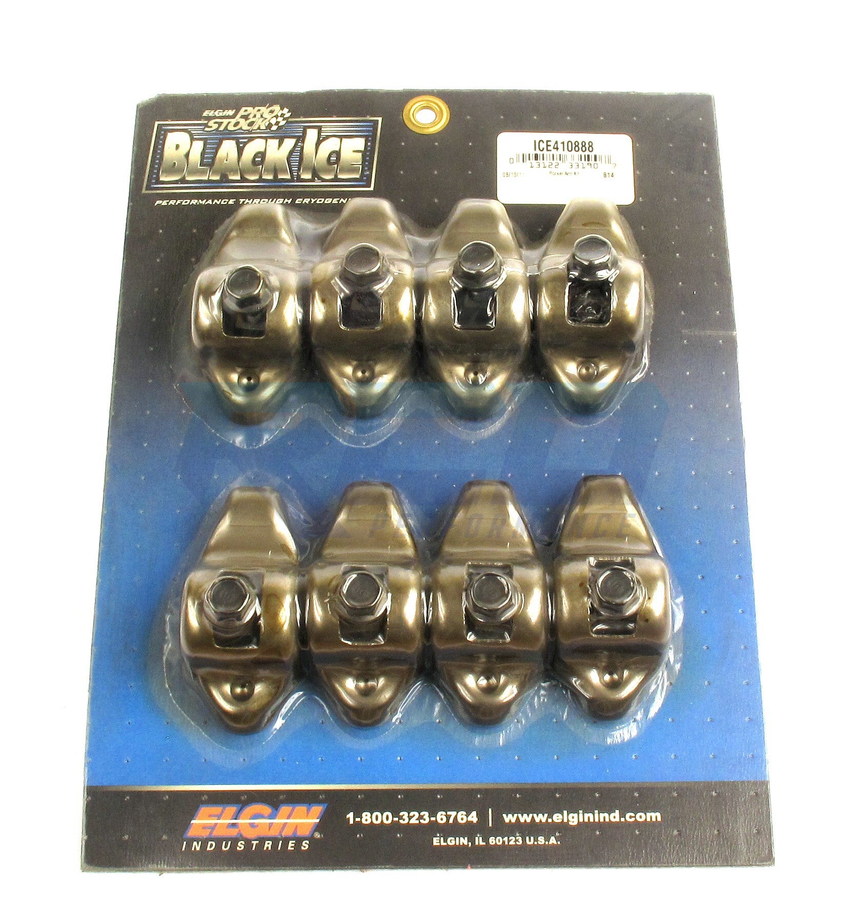 Elgin Black ICE Rocker Arm Kit with Bolt & Pivot (8-Piece Set) - High-Performance Upgrade for Chevy, Ford, Dodge Engines - Ideal for Racing, Off-Road & Heavy-Duty Applications