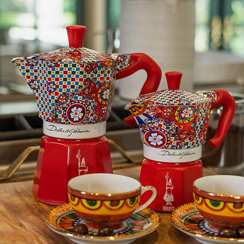 Dolce & Gabbana Casa Bialetti Stovetop Espresso Coffee Maker - 3 Cup Italian Moka Pot for Home & Office Use, Perfect for Espresso Lovers & Coffee Enthusiasts