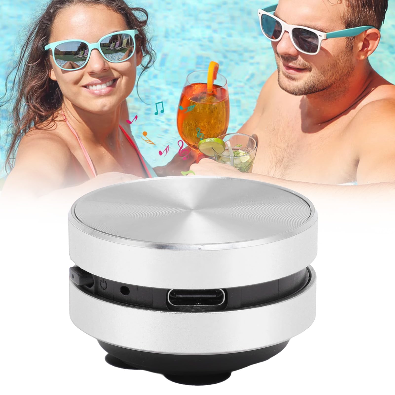 Wireless Bone Conduction Speaker - Mini Portable Stereo Bass Bluetooth Speaker with Wall Mount & Desktop Stand, Compatible with iPhone, Android, Tablets - Perfect for Home, Office, Gym & Outdoor Activities (Silver)