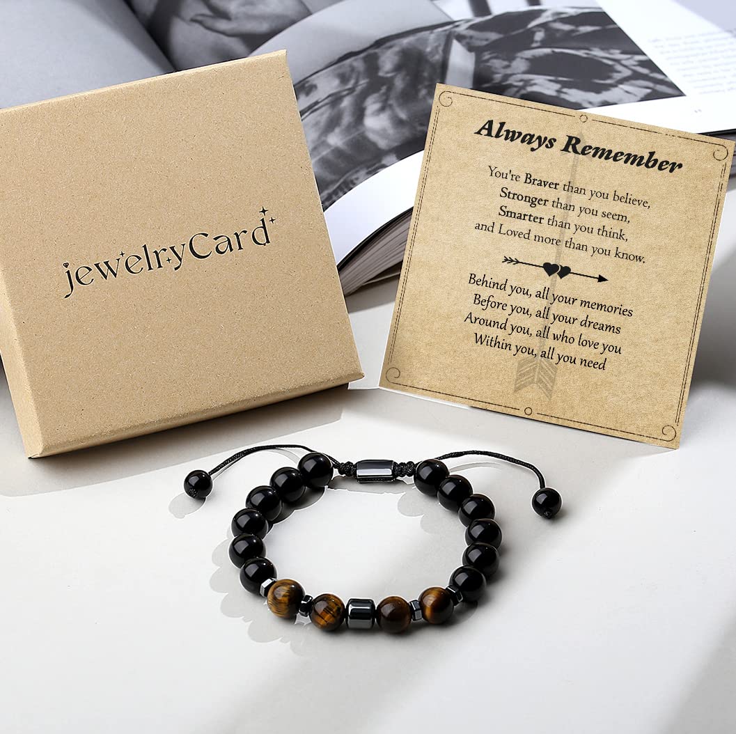 Stylish Jewelry & Card Bracelet for Men - Perfect Gift for Teen Boys, Dad, Father, Son, Brother, Boyfriend, Husband, Grandpa, Uncle | Anniversary, Birthday Presents for Him | Great for Casual Wear, Special Occasions & Heartfelt Moments