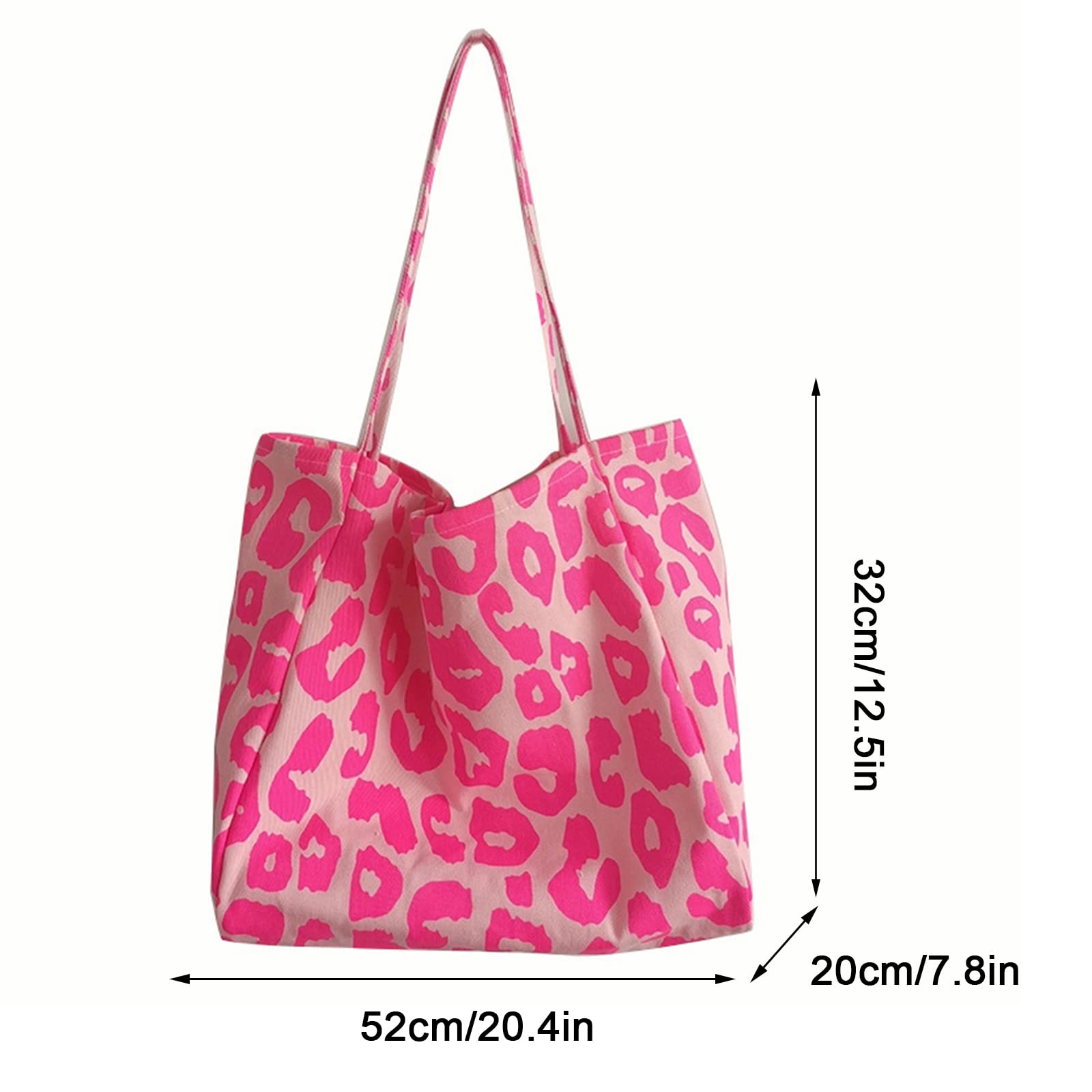 Yooamz Large Canvas Tote Bags for Women - Stylish Leopard Print Shoulder Bag | Durable Casual Handbag for School, Work, Shopping & Travel | Perfect as Eco-Friendly Grocery Bag, Beach Tote & Everyday Carry