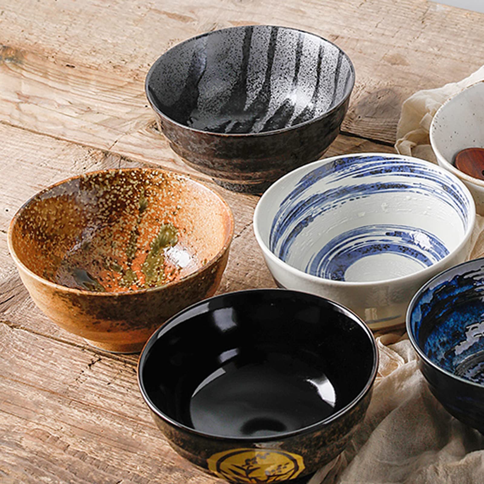 Premium Ceramic Salad Bowls Set - Small Serving Bowls for Cereal, Dessert, Ice Cream & Soup | Durable Kitchenware for Everyday Meals, Entertaining & Family Dining