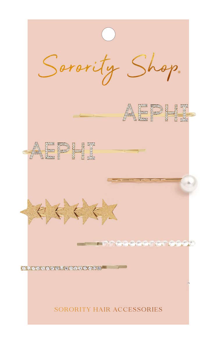 Alpha Epsilon Phi Sorority Hair Clips - 6 Pack Hair Barrettes for Greek Life, College Events & Sisterhood Gifts - Perfect for Bid Day, Rush Week & Sorority Functions