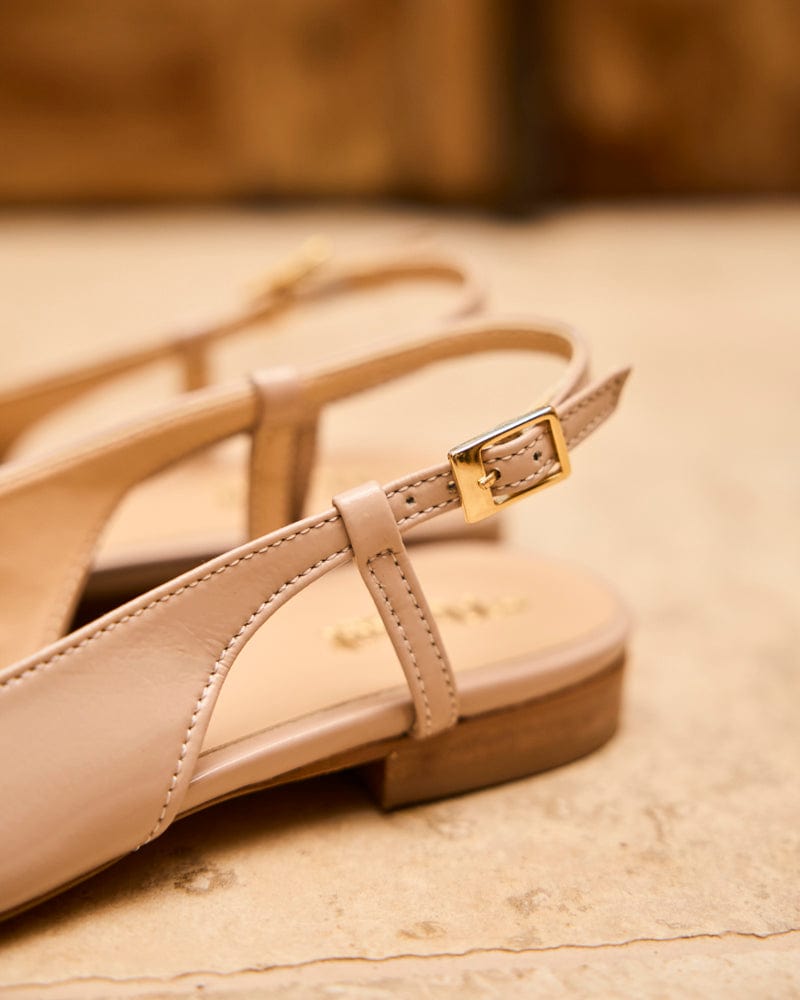 Hortense Vegan Recycled Grain Slingback Patent Pumps | Sustainable Women's Dress Shoes for Work, Office & Special Occasions | Comfortable & Stylish Eco-Friendly Heels