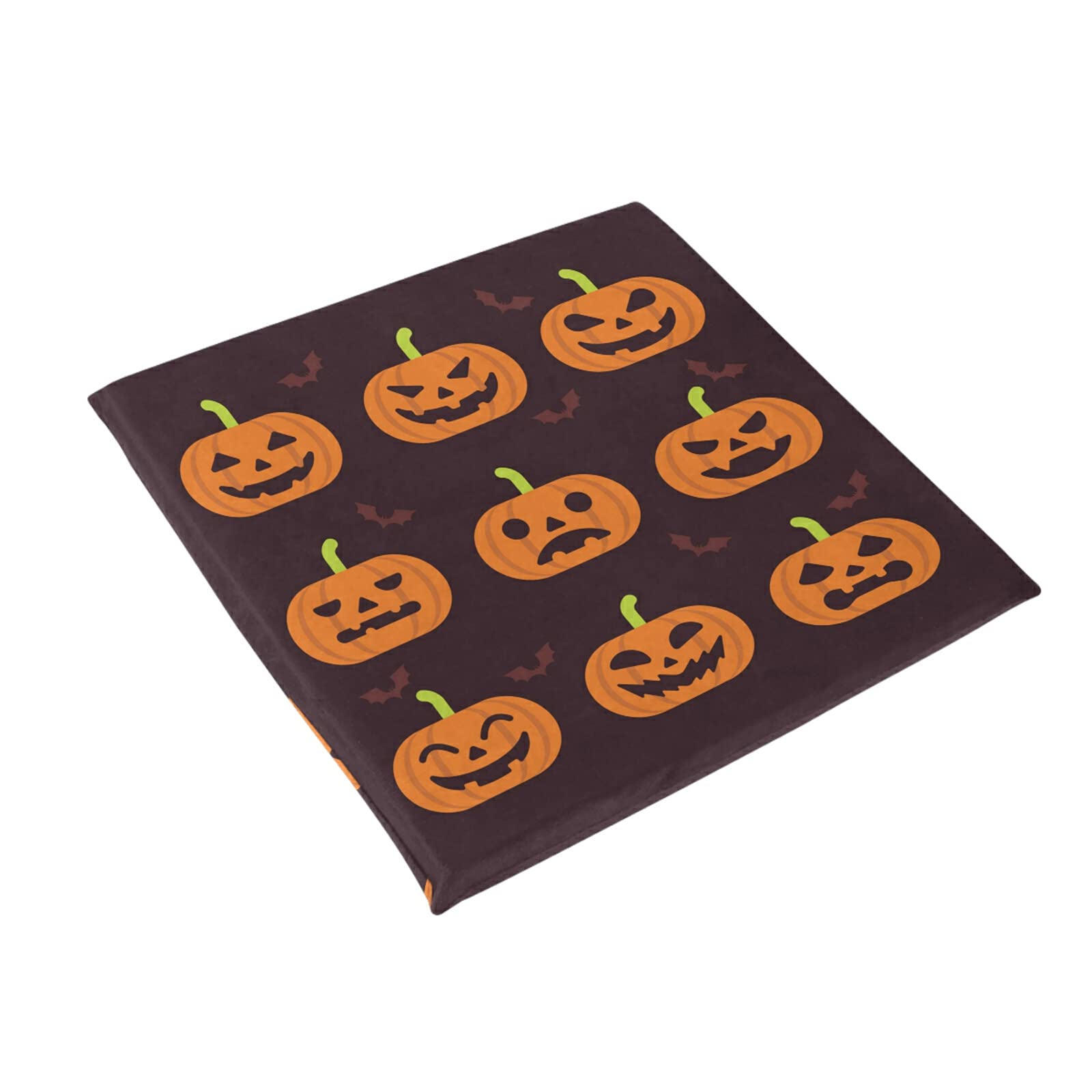 Halloween Pumpkin Chair Cushion - 9 Designs Memory Foam Seat Pad (15.7x15.7x1.2 Inch) for Office, Gaming & Rocking Chairs - Home Decor & Seasonal Comfort