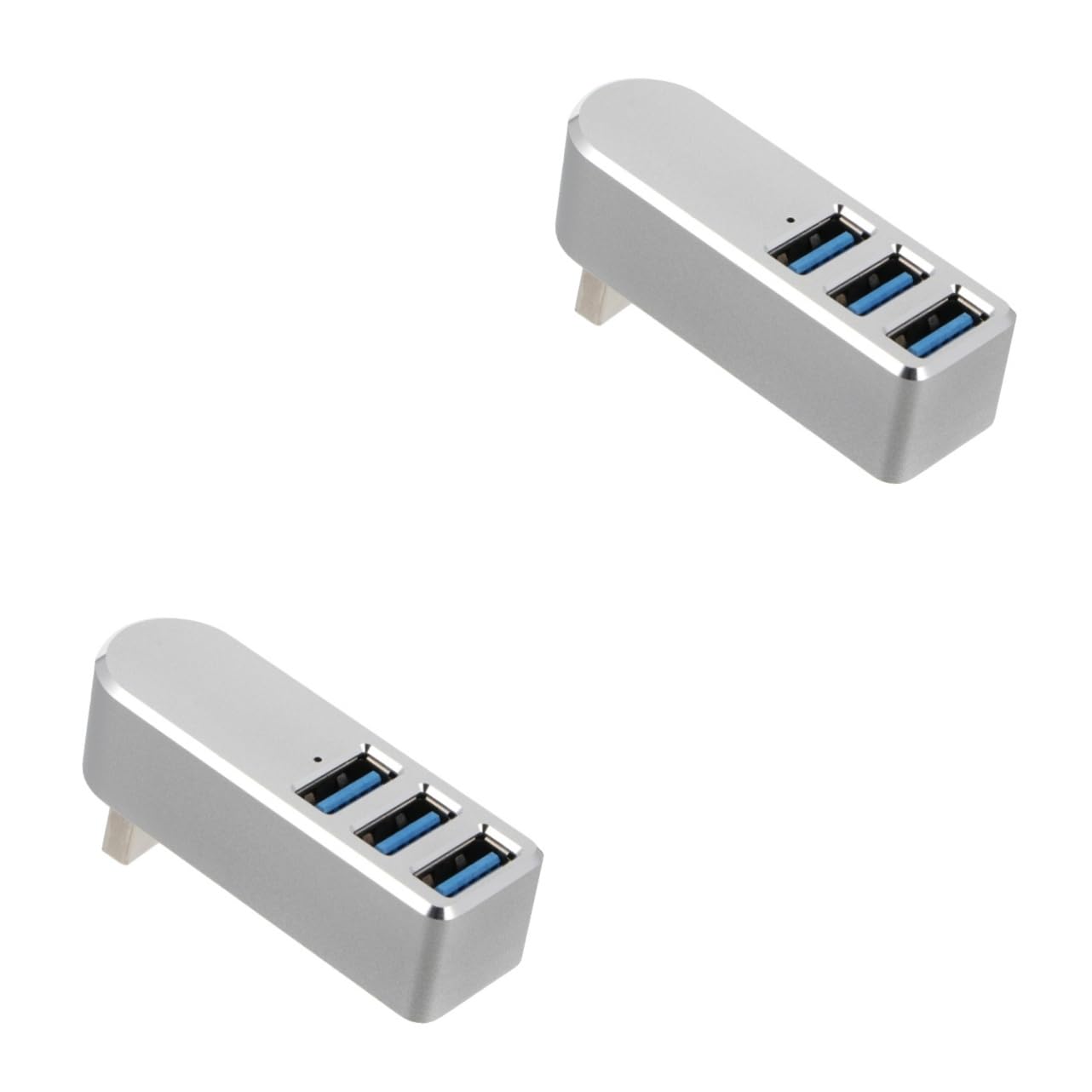 2pcs USB Hub Card Reader - Portable Aluminum Alloy USB Splitter for Phones & Computers