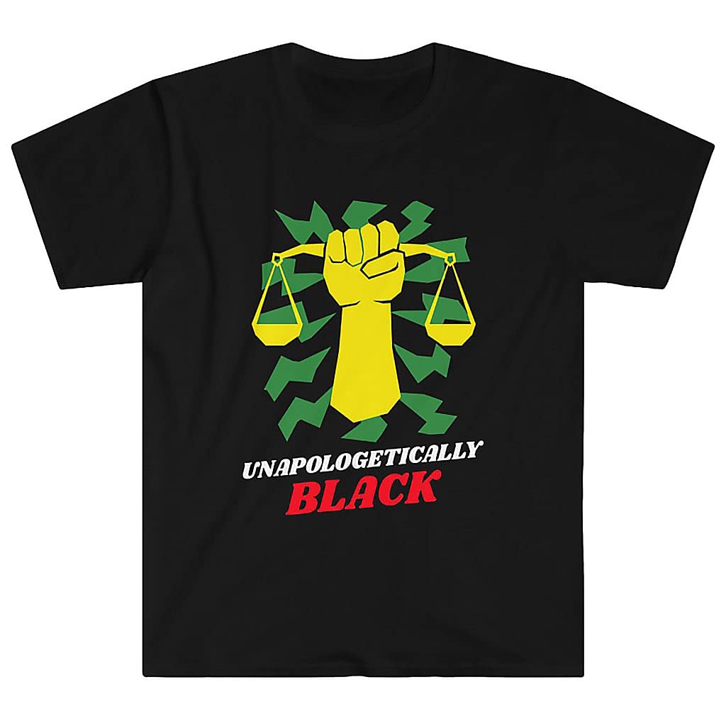 Unapologetically Black Juneteenth T-Shirt for Men - Black History Month & Freedom Day Celebration - Fire Fit Designs Cotton Tee for Juneteenth Events, Protests & Cultural Pride