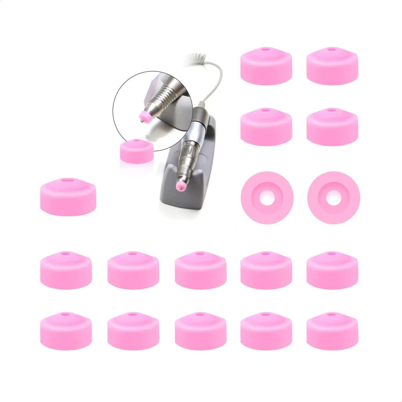 25PCS Professional Nail Drill Bits Set with Dust Collector - Pink Electric Nail Filer for Manicure, Pedicure & Nail Art - Salon Quality Nail Tech Supplies for Home & Professional Use