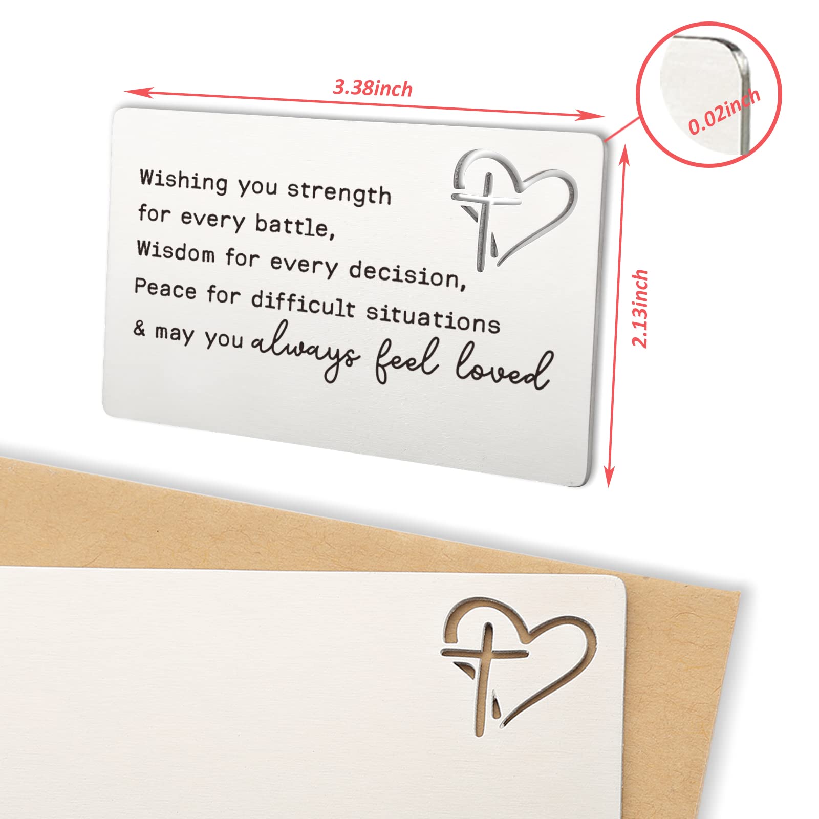 YODOCAMP Christian Engraved Wallet Card - Religious Scripture Gift for Men & Women - Inspirational Encouragement Present for Christmas, Birthday, Graduation - Perfect for Daily Carry & Faith Reminders