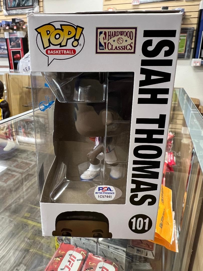 Authentic Isiah Thomas Autographed Detroit Pistons Funko Pop - PSA/DNA Certified with HOF Inscription | NBA Memorabilia, Collectible Gift for Basketball Fans, Perfect for Display in Home or Office