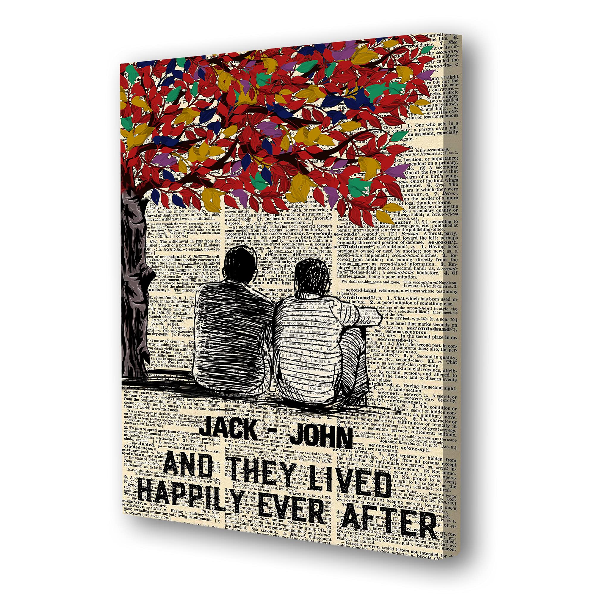 Custom LGBT Rainbow Canvas Wall Art - Personalized Lesbian Gay Love Decor for Home, Birthday, Anniversary & Valentine's Day - Wooden Framed Painting for Living Room, Bedroom & Pride Events