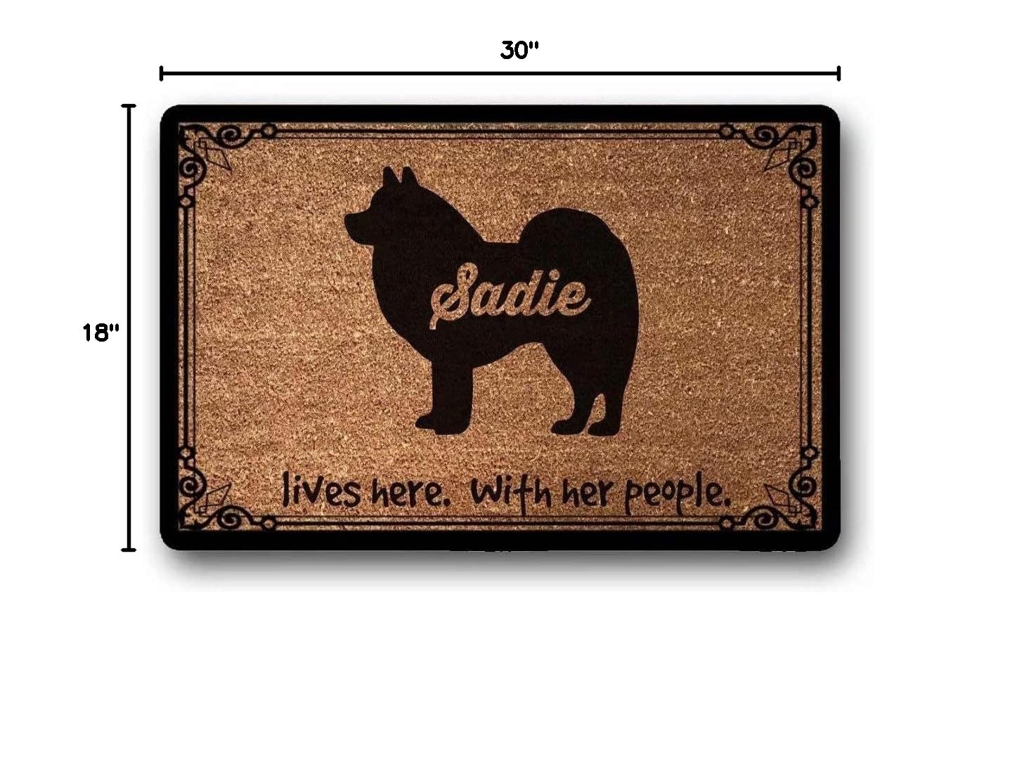 Personalized American Eskimo Dog Welcome Doormat - Custom Pet Gift for Dog Lovers, Housewarming Decor, Non-Slip 18x30 Inch - Perfect for Front Door Entryway & Pet-Friendly Homes