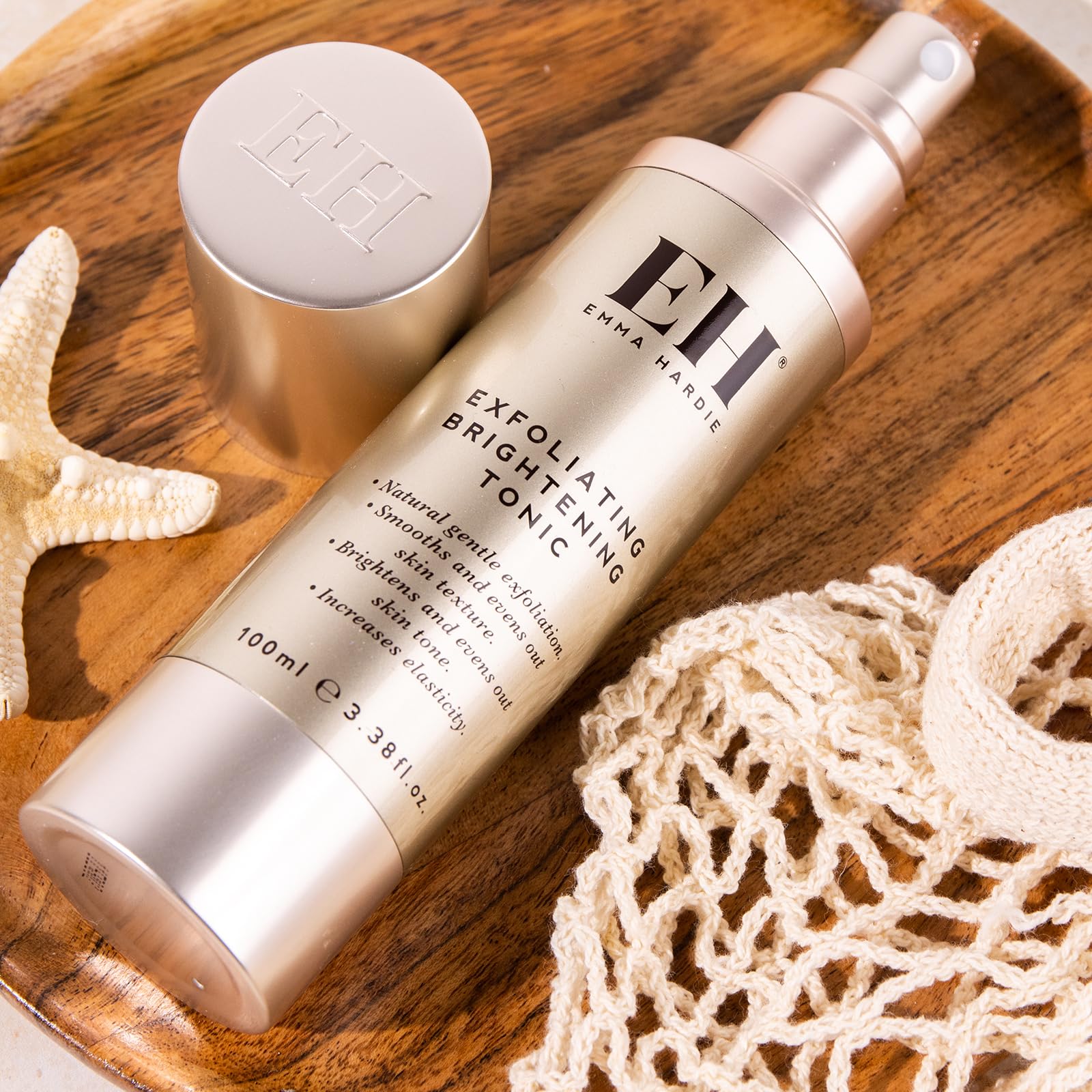 Emma Hardie 100ml Exfoliating Brightening Tonic with AHA & BHA - Anti-Aging Face Toner for Sensitive Skin, Reduces Wrinkles & Boosts Elasticity, Vegan & Cruelty Free - Perfect for Daily Skincare Routine & Post-Cleansing Treatment