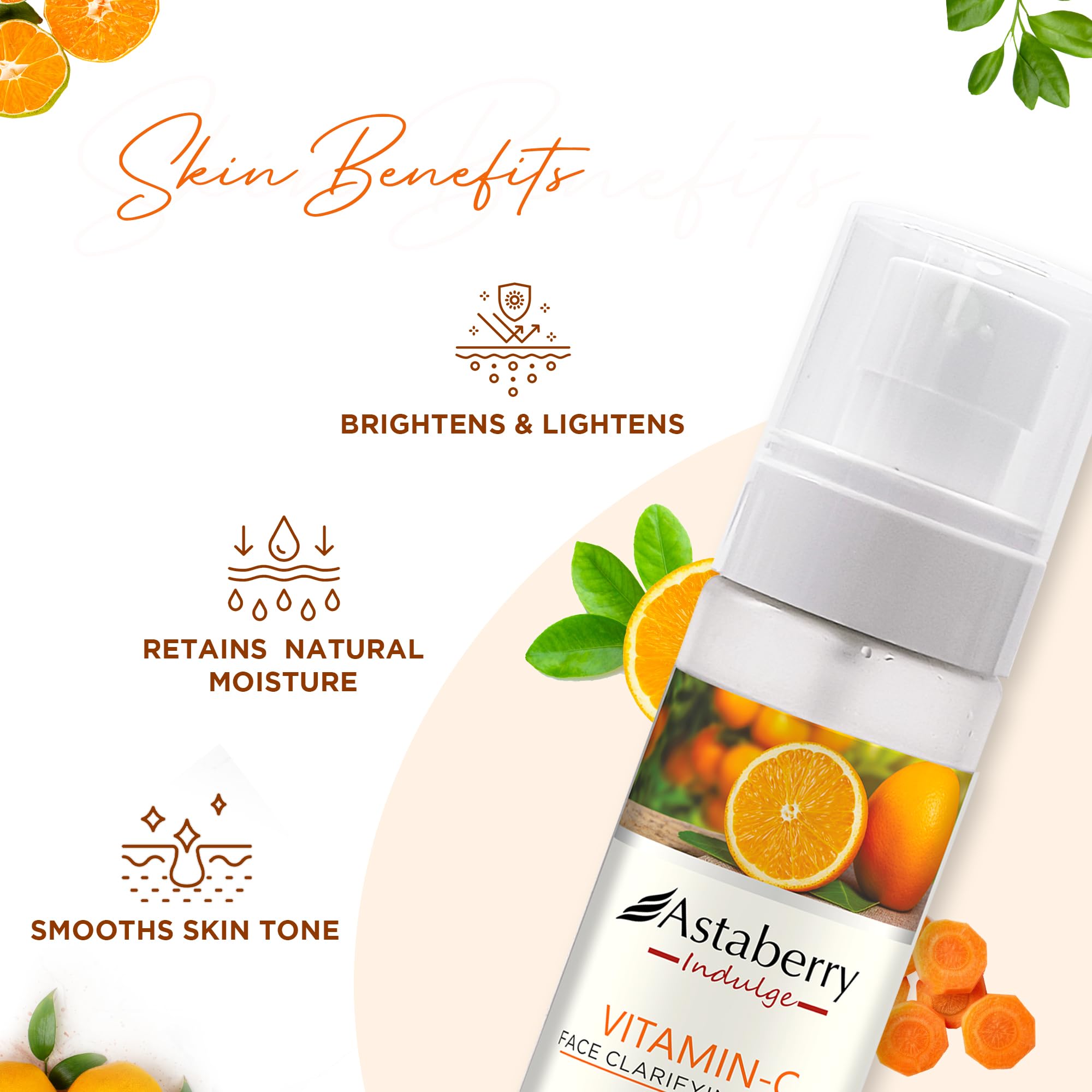 Astaberry Vitamin C Face Toner for Glowing Skin | Hydrating Toner for Oily & Dry Skin | With Orange Peel & Fermented Carrot Extract | 100ml | Perfect for Daily Skincare Routine & Post-Cleansing Refreshment