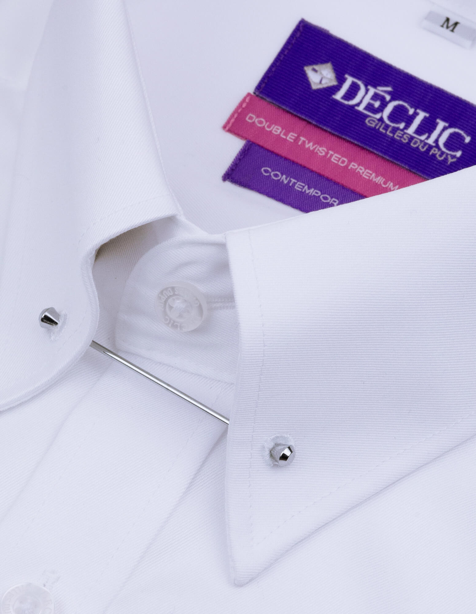 DÉCLIC Slim Fit Pin Collar Dress Shirt with Double Cuffs | Formal & Business Attire for Men | Perfect for Office, Weddings & Special Occasions