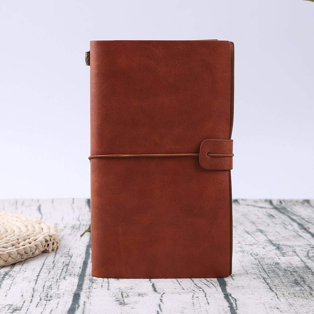 Vintage Leather Notebook Journal - Retro Pocket Notebook with Elastic Closure, Paper Card Holder for Office, Home & School - Perfect for Writing, Note Taking & Organizing Daily Tasks