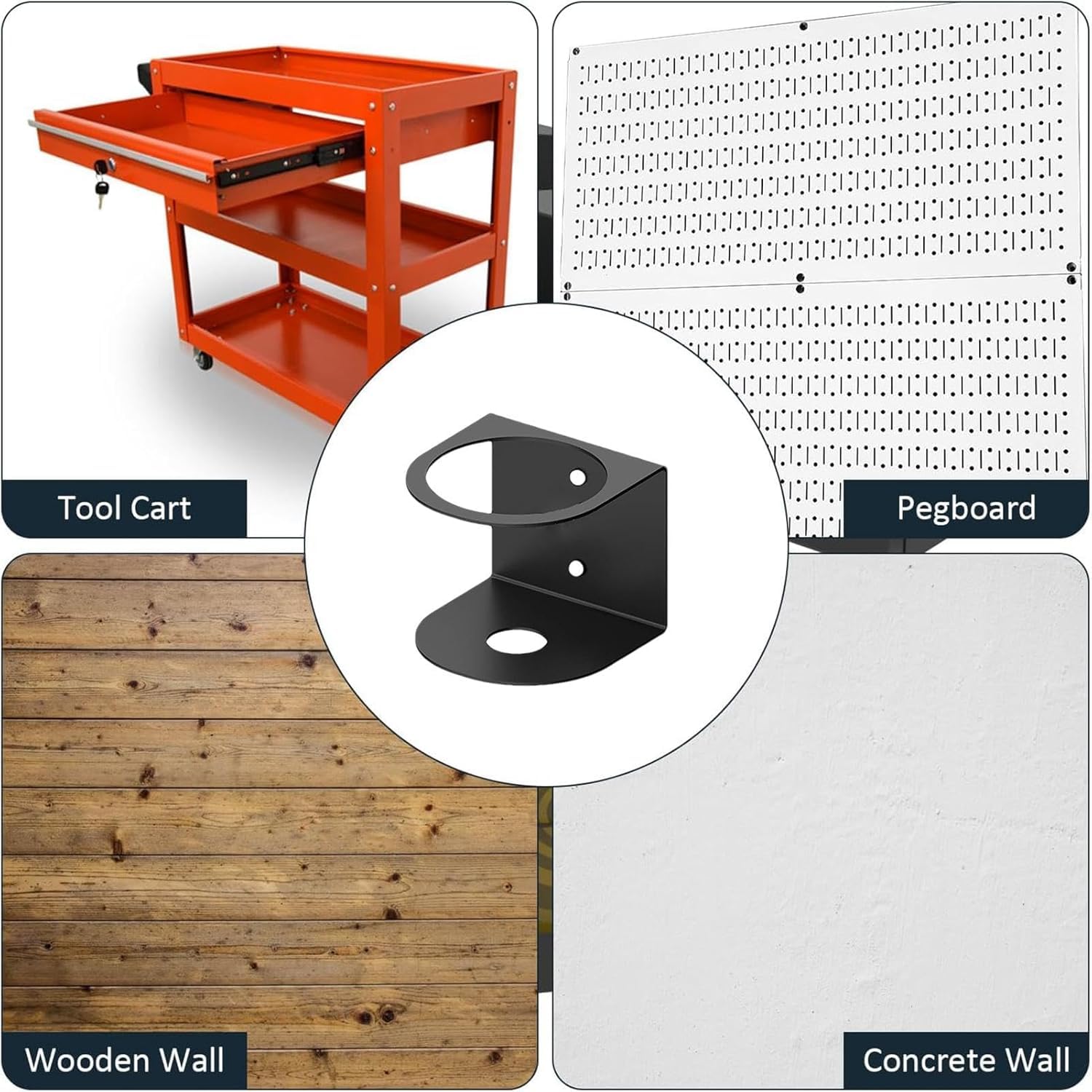 Sturdy Wall-Mounted Steel Spray Bottle & Can Holder Organizer - Space-Saving Garage & Home Storage Rack (Single Hole Design) - Perfect for Organizing Cleaning Supplies, Gardening Tools & Workshop Essentials