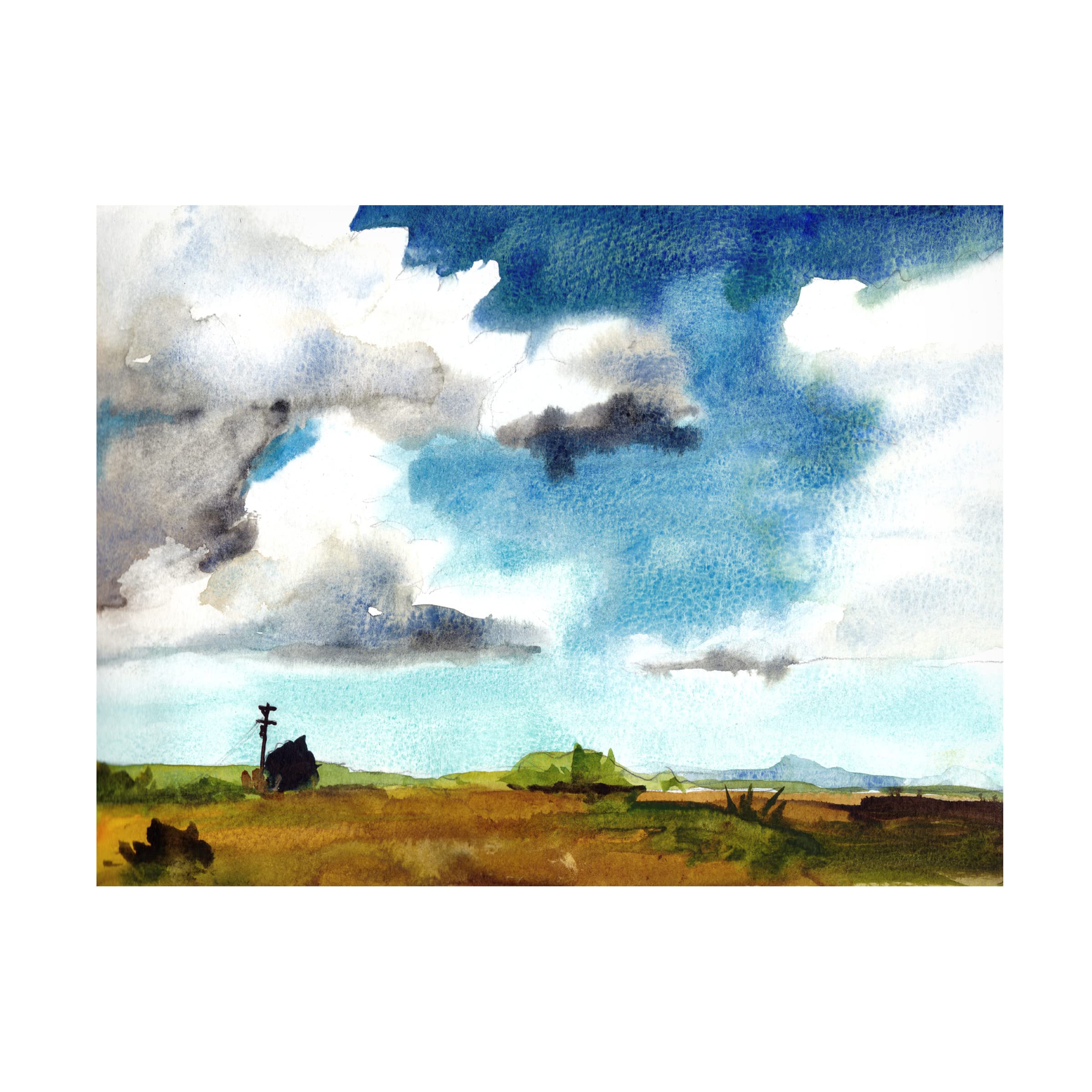 Paul McCreery 'Country Life II' Canvas Wall Art Print - Farmhouse Landscape Painting for Living Room, Bedroom & Office Decor